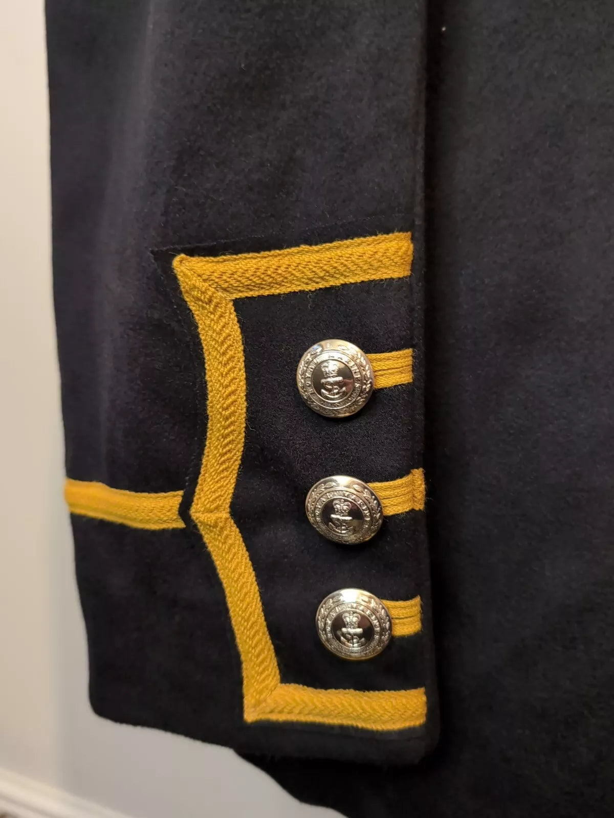 44" Tall Tunic Mans Royal Marines Band, Yellow Braid Musicians Jacket steampunk  ( our ref y219E )