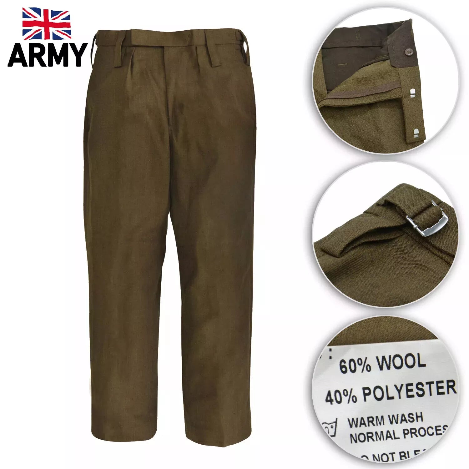 80/88 34"Regular NEW British Army Surplus Barrack Uniform Trousers Current issue FAD