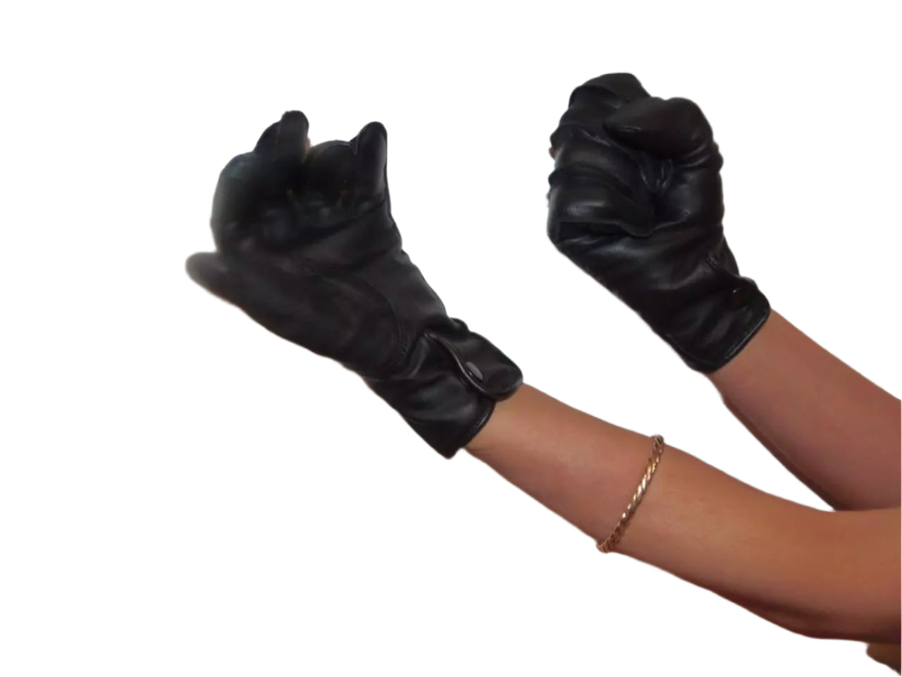 New Genuine MOD Surplus Black Leather Gloves Police Women