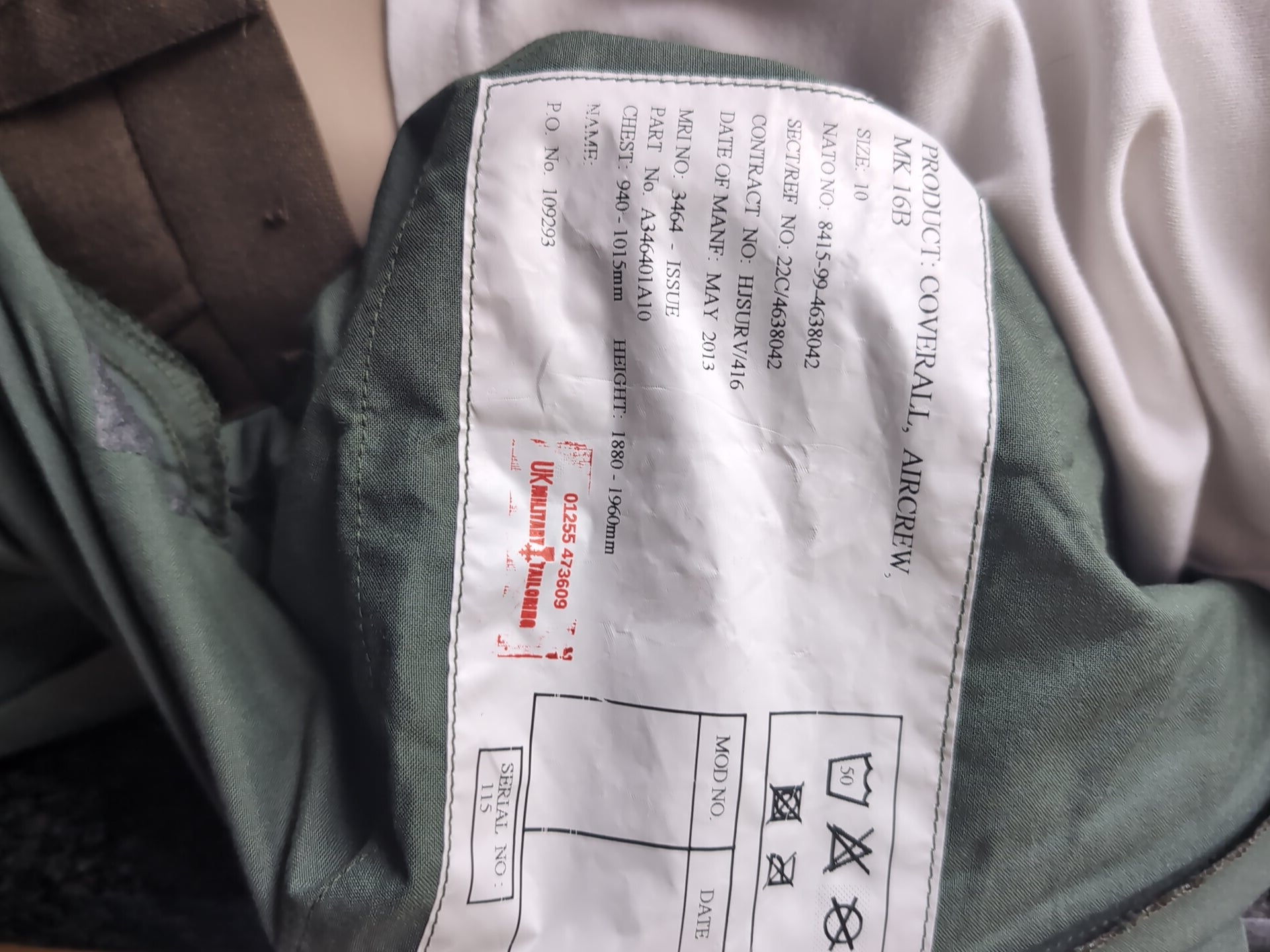 36 to 40" Chest Tall RAF Pilot Sage Green Coveralls Uniform Top Gun Outfit Flight Suit Maverick