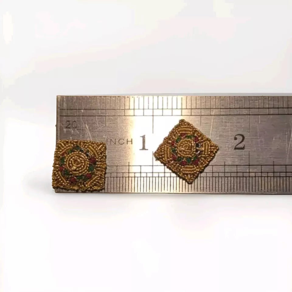 1 Pair British Army Officers Mess Dress Rank Stars / Pips Gold 1/2" 12.7mm Sew on