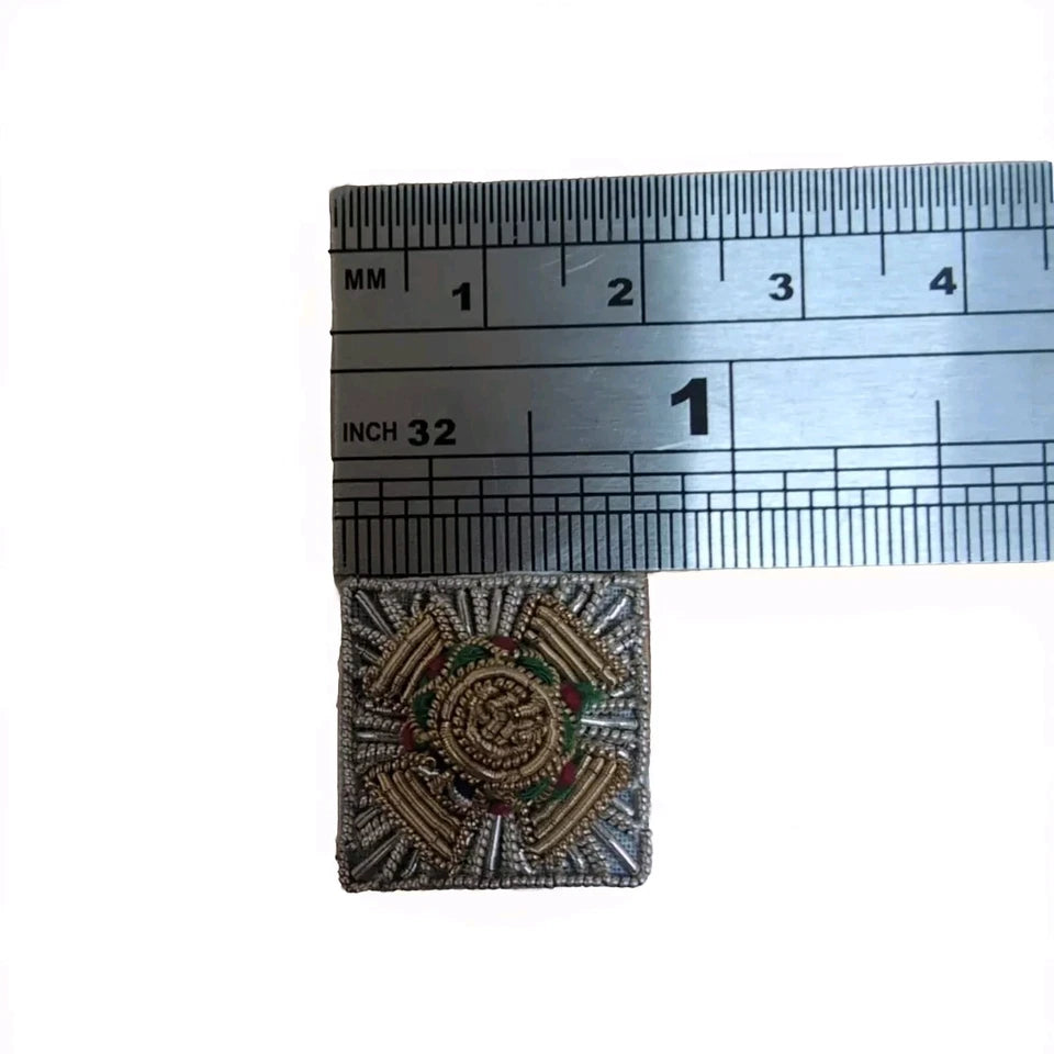 1 Pair British Army Officers Mess Dress Rank Stars / Pips Silver 3/4" 19.05mm Sew on