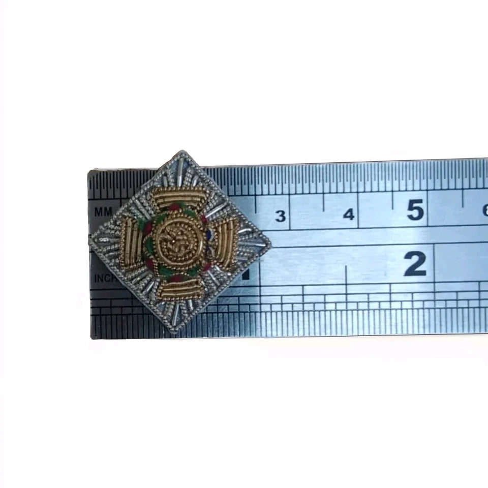 1 Pair British Army Officers Mess Dress Rank Stars / Pips Silver 3/4" 19.05mm Sew on