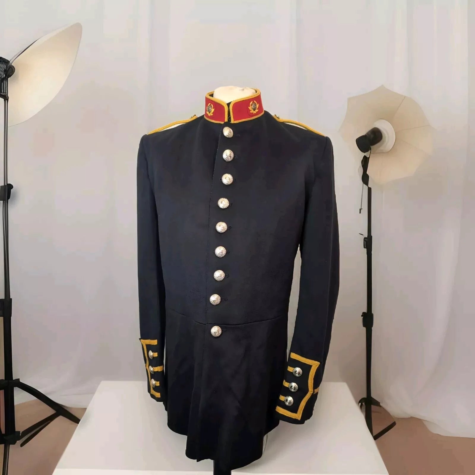 44" Tall Tunic Mans Royal Marines Band, Yellow Braid Musicians Jacket steampunk  ( our ref y219E )