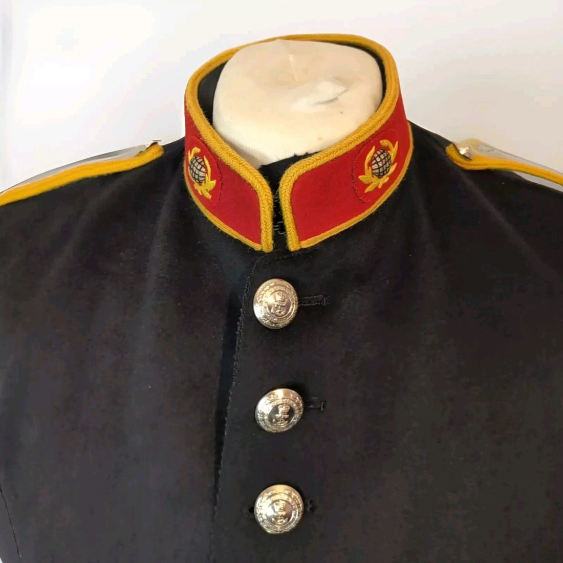 44" Tall Tunic Mans Royal Marines Band, Yellow Braid Musicians Jacket steampunk  ( our ref y219E )