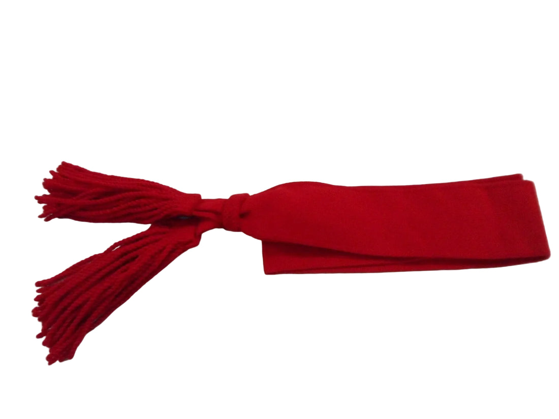 British Army Red Wool Shoulder Sash Sergeants Ceremonial & Parade shown being worn on no2 fad uniform jacket