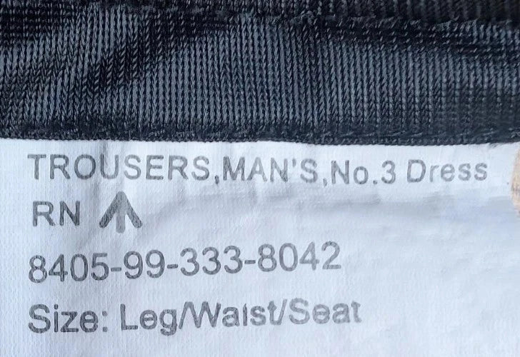 label for no3 rn
 trousers