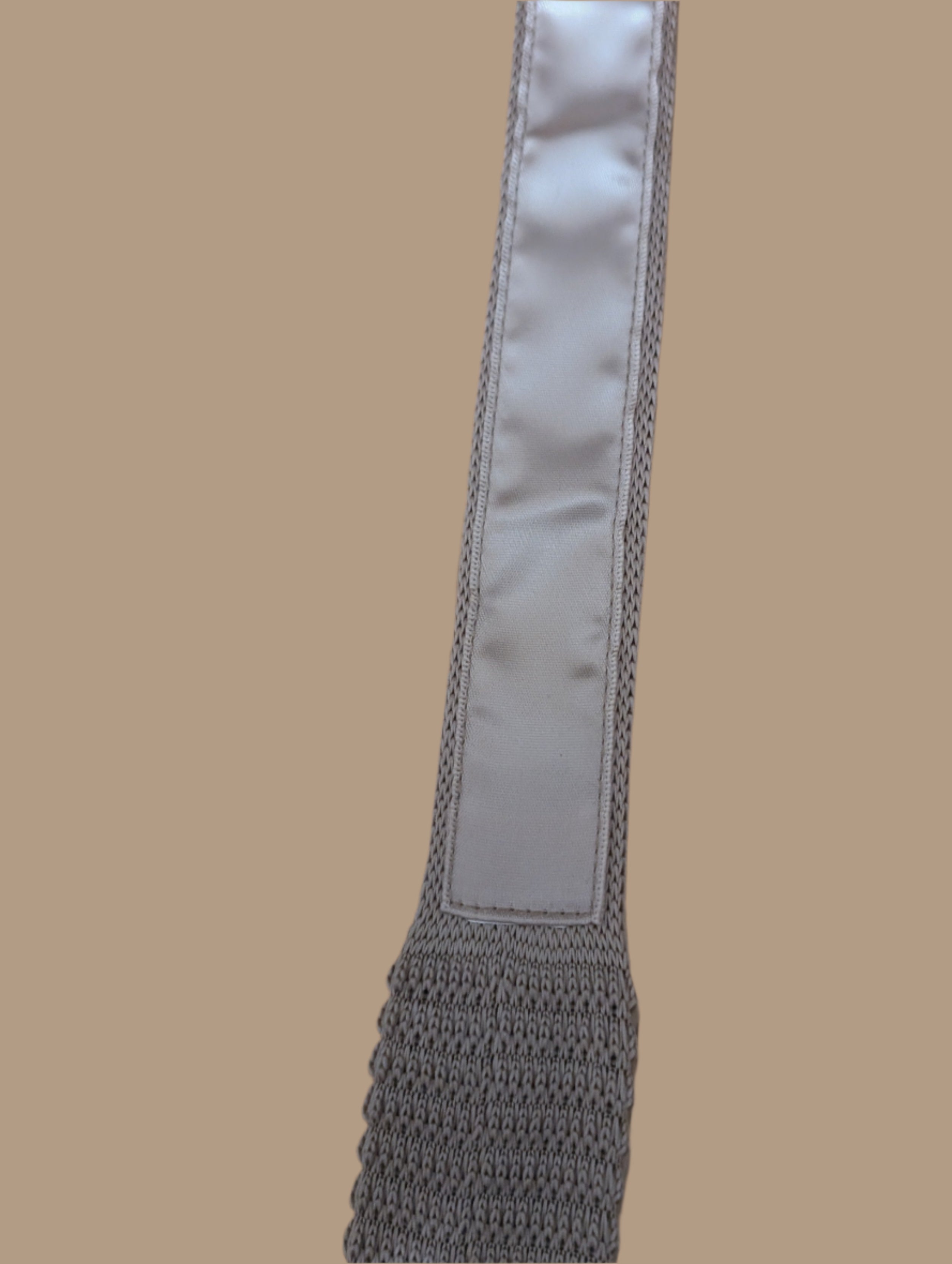 New British Army Officers No,2 Uniform Tie Beige Knitted Fawn Sand Square End