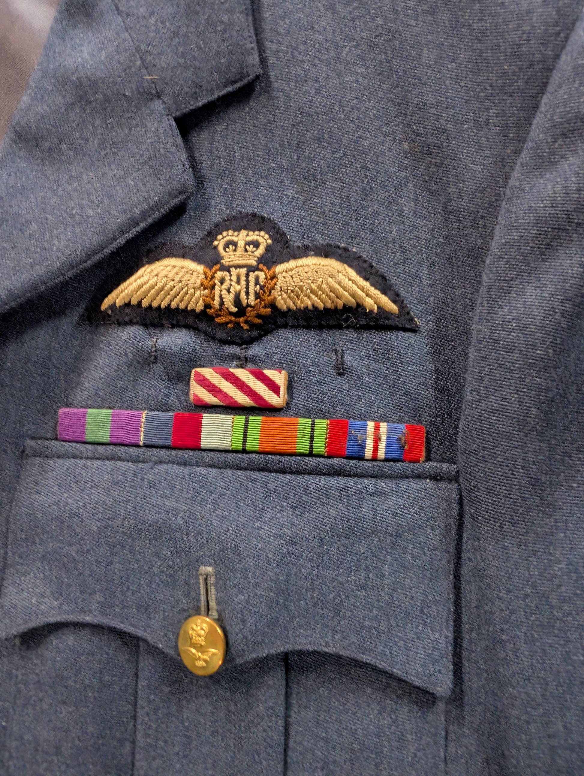 RAF Officers No1 Uniform Jacket with brevet & WW2 Medal Ribbons