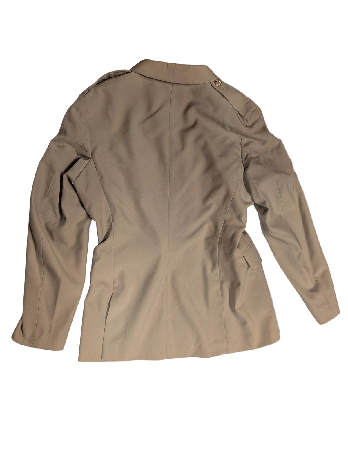 view of back of a Woman's RAF No6 Warm Weather Service Dress Uniform Stone Uniform Jacket