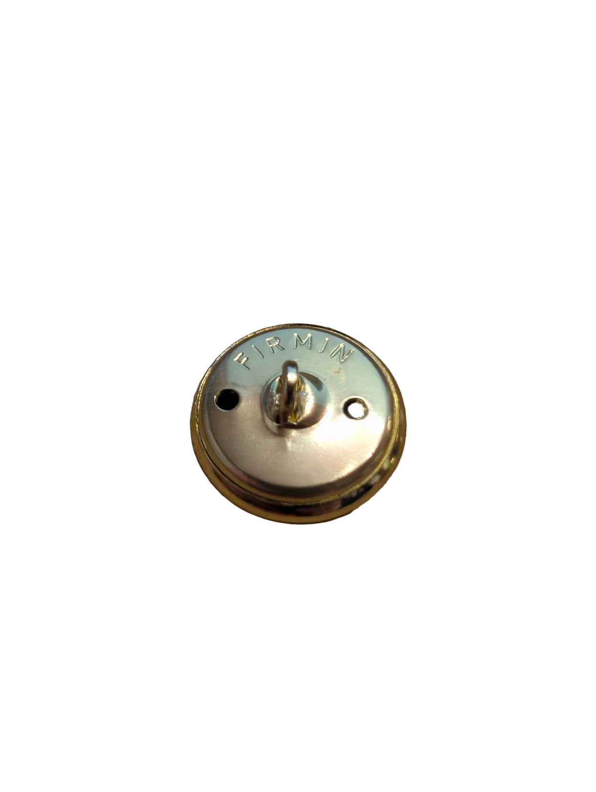rear view showing FIRMIN Button makers logoGeneral Service Corps ( GSC ) Anodized Aluminium ( AA ) Buttons EIIR QC