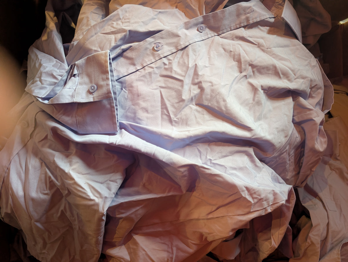 photo showing a box of RAF Officers No1 Uniform Wedgwood Blue Long Sleeve Shirt No Pockets
