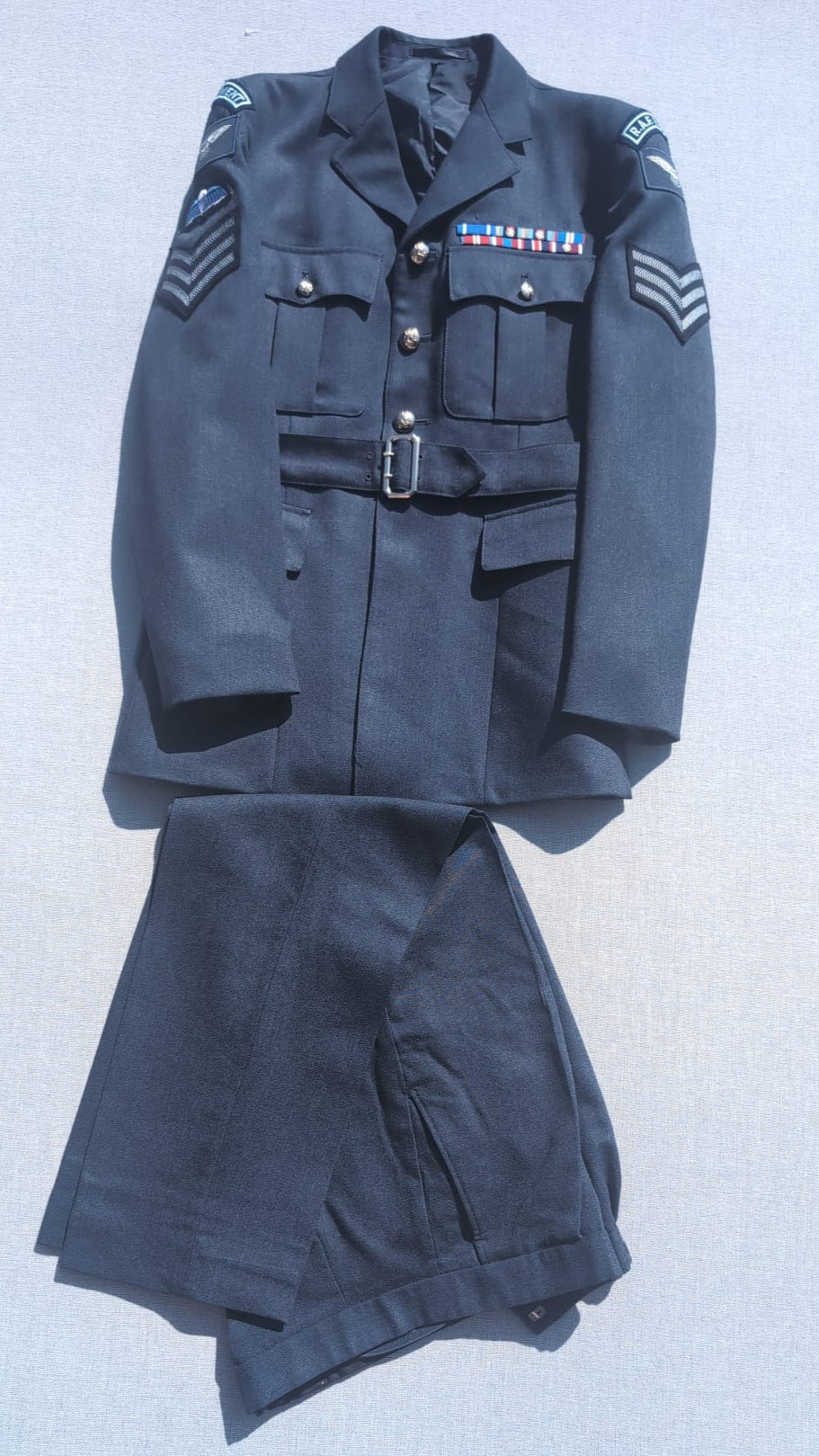 42"Chest 35"Waist Regular RAF No1 Service Dress Uniform Jacket & Trousers The Gunners Sergeant RAF Regiment ( our ref G68)