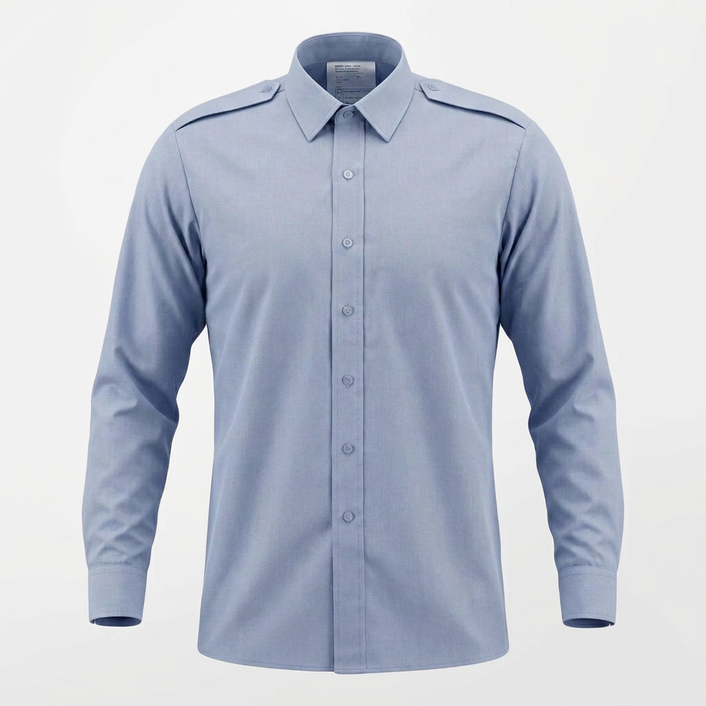 RAF Officers No1 Uniform Wedgwood Blue Long Sleeve Shirt no pockets