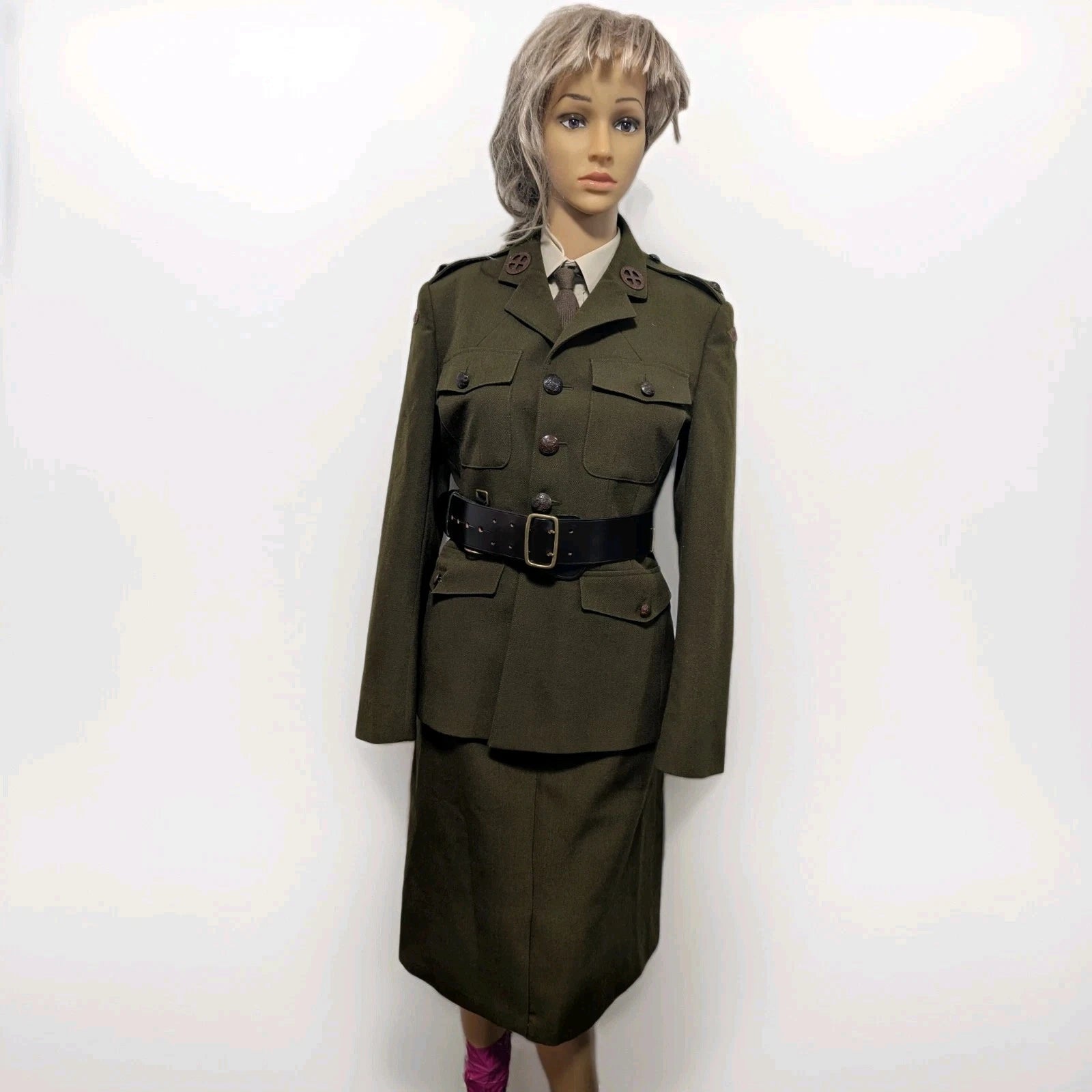 WW2 F.A.N.Y Uniform Jacket, Skirt & Leather Belt WTS fany Size UK Ladies 8 to 10