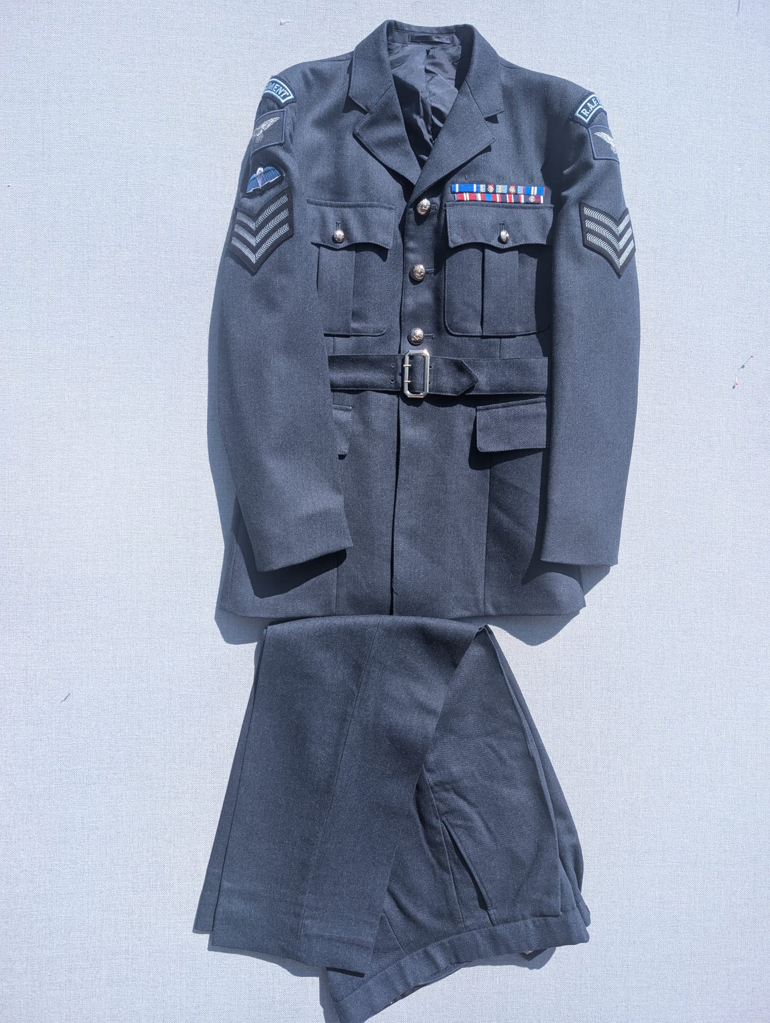 42"Chest 35"Waist Regular RAF No1 Service Dress Uniform Jacket & Trousers The Gunners Sergeant RAF Regiment ( our ref G68)