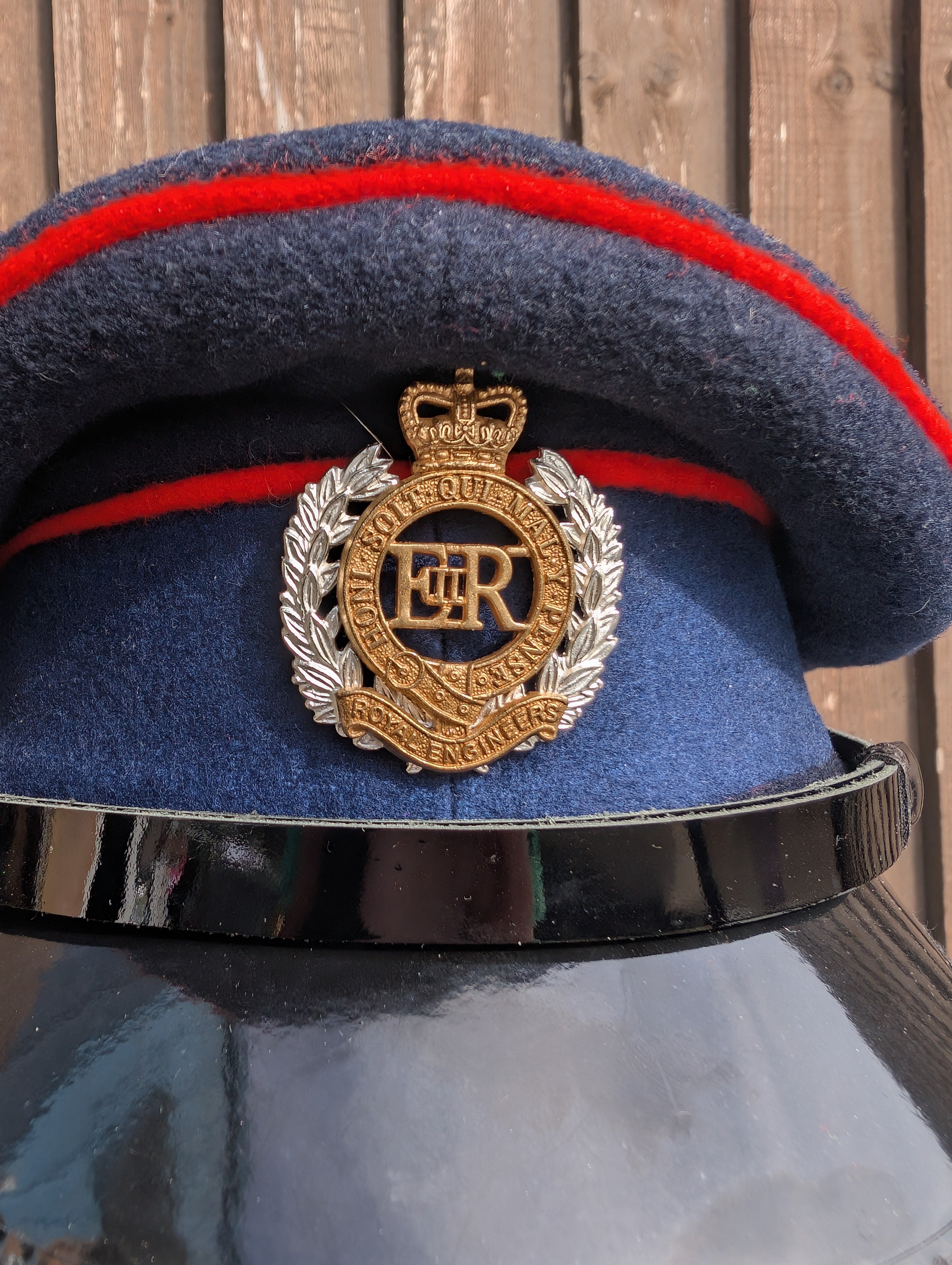56cm Officers Service Dress Cap Royal Engineers RE made by Patey London Ltd No1 No2 SD SDU (Copy)