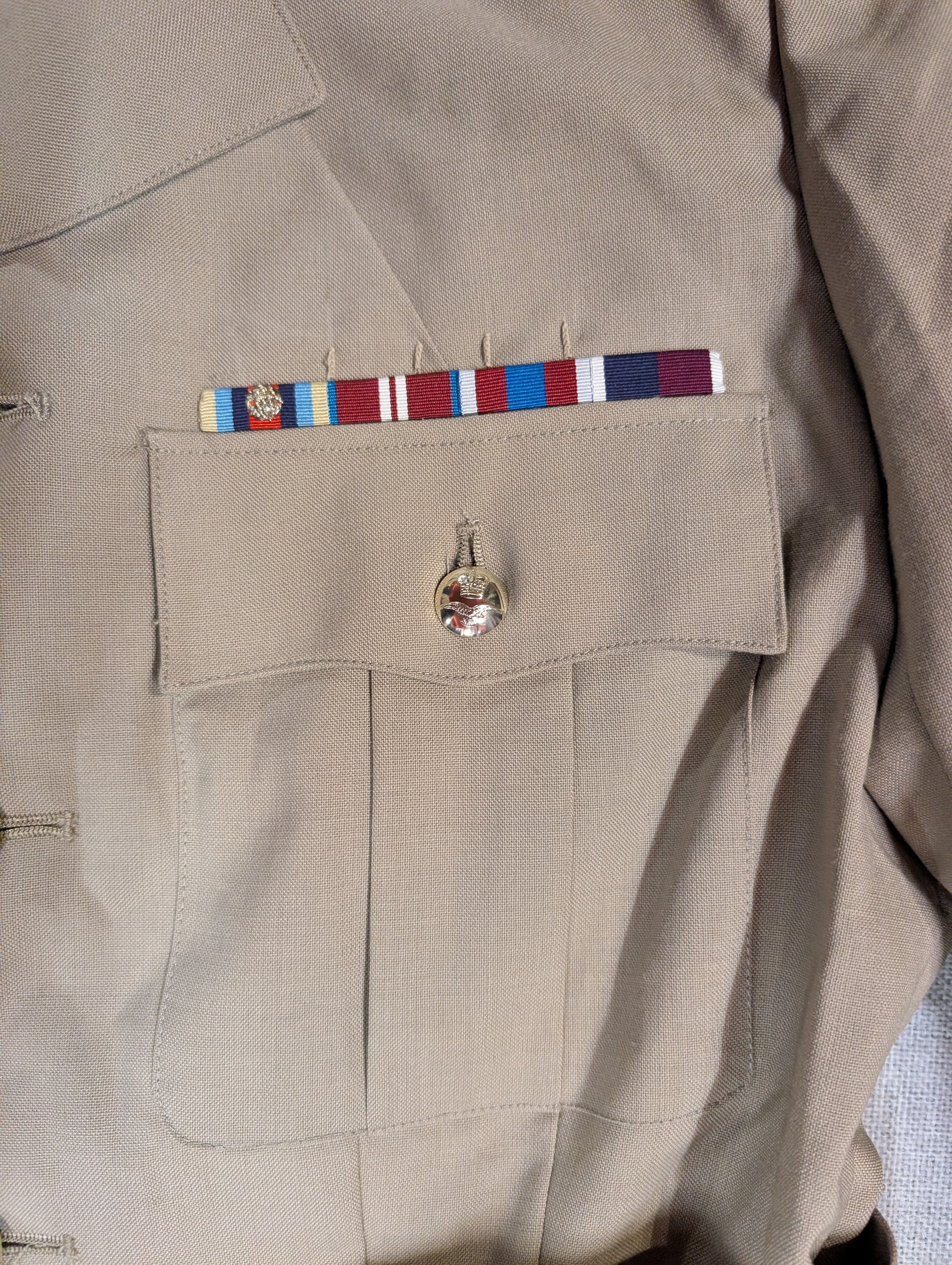 42" Chest No6 RAF Officers Tropical Bush Uniform Safari Warm Weather Service Dress Jacket SD SDU Stone Beige ( our ref O 161 )