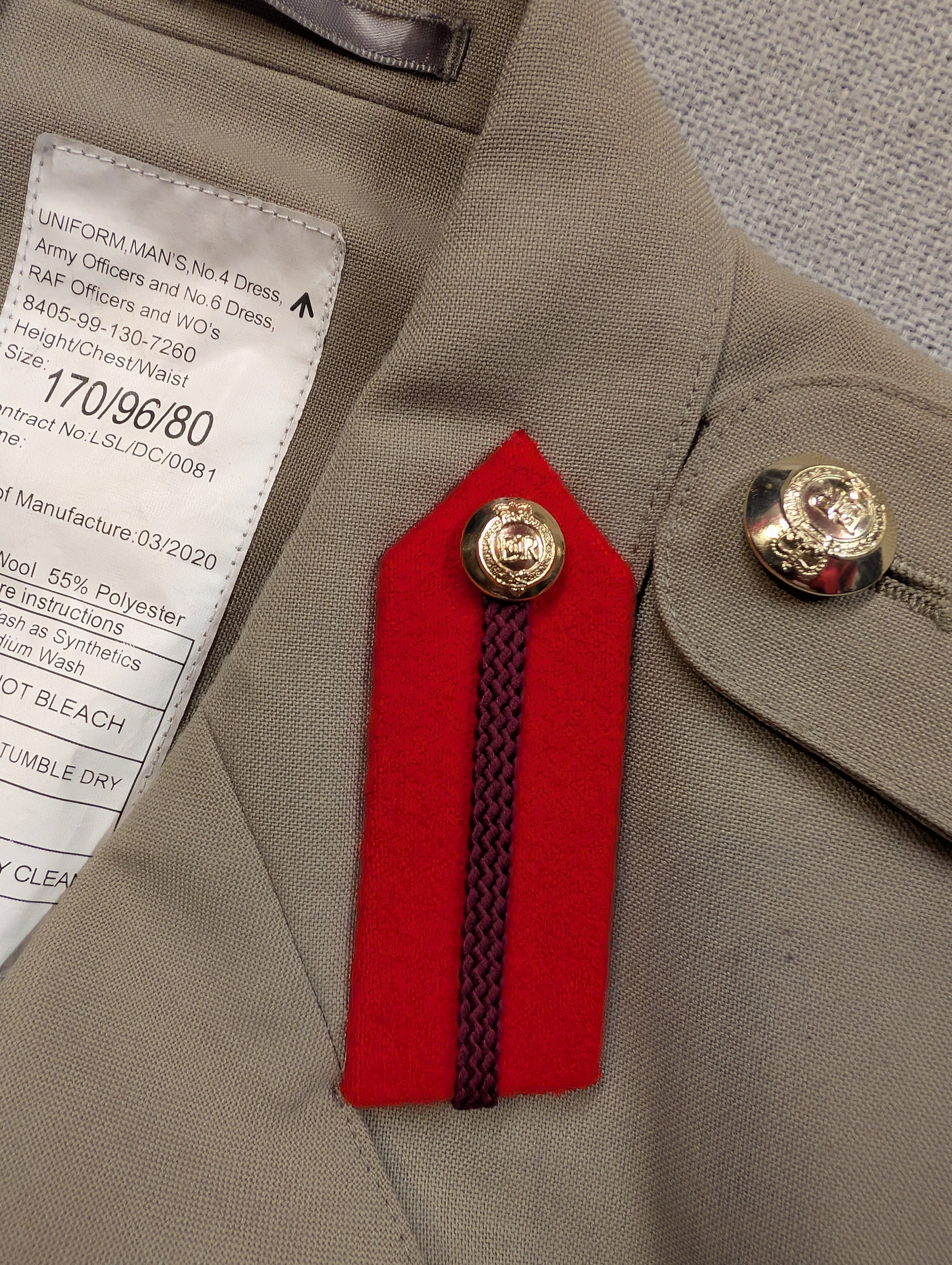170/96/80 Royal Engineers No,6 Tropical Stone Bush Uniform Jacket ( our ref G128)