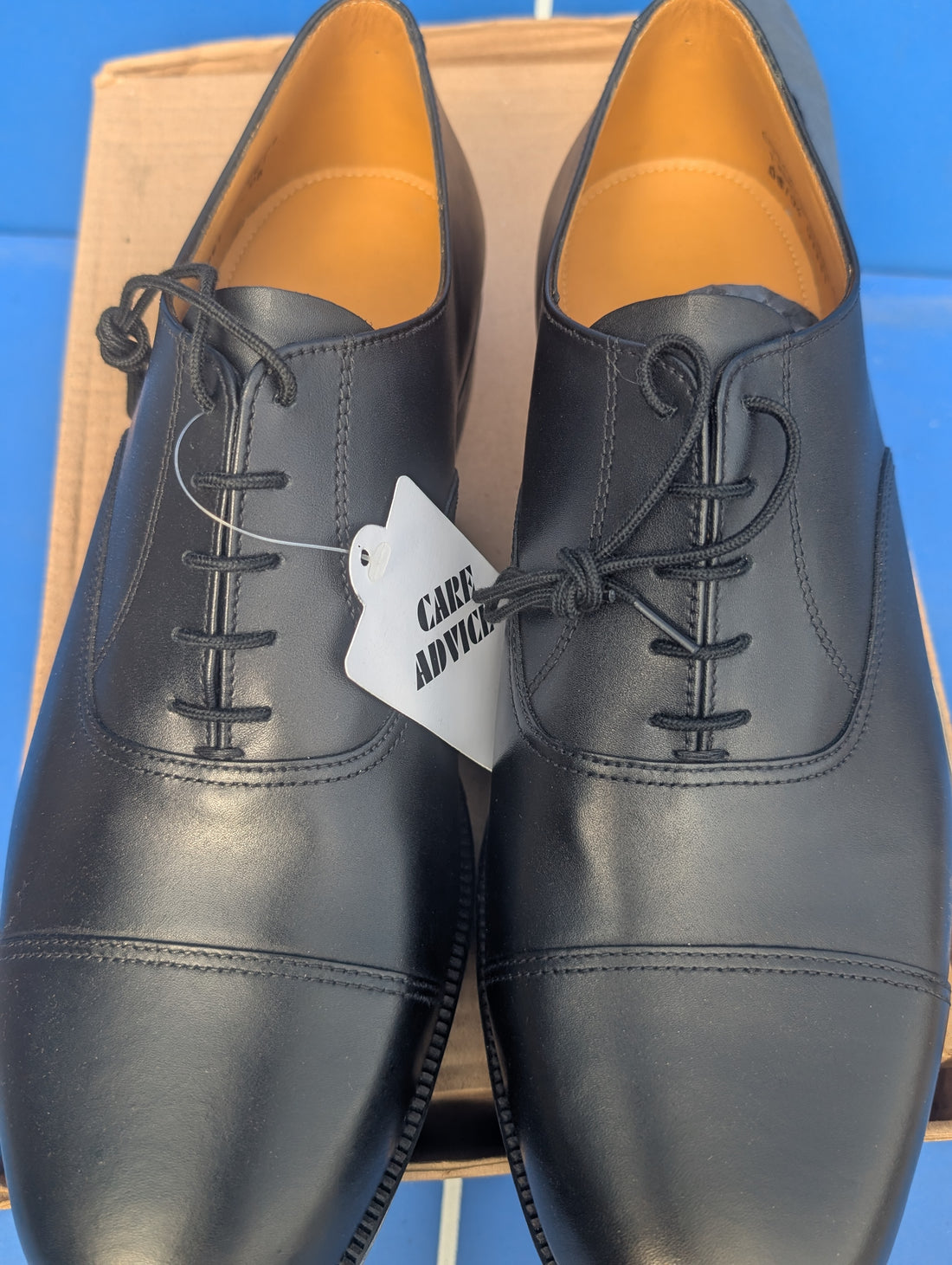 Men's oxford shoes black parade cadet  toe cap raf
