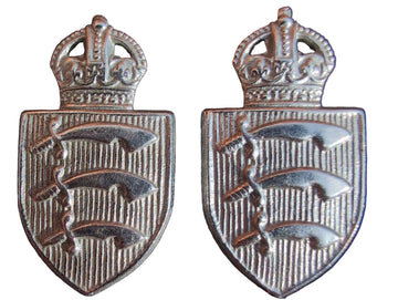 NEW GVR GVIR Essex Constabulary Collar Badges Kings Crown, NEW OLD DELETED STOCK