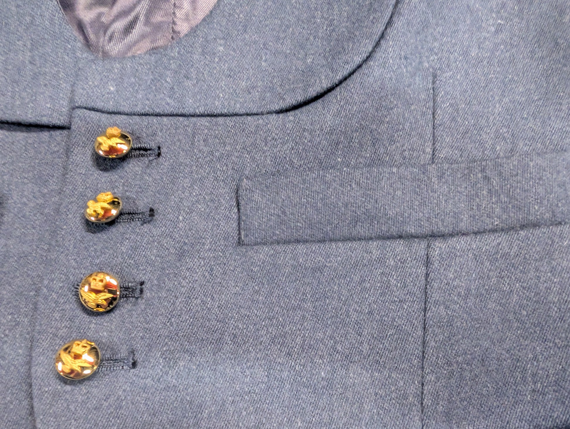 RAF Officers New No5 Mess Dress Uniform Vests 4 front Gilt 3 piece buttons