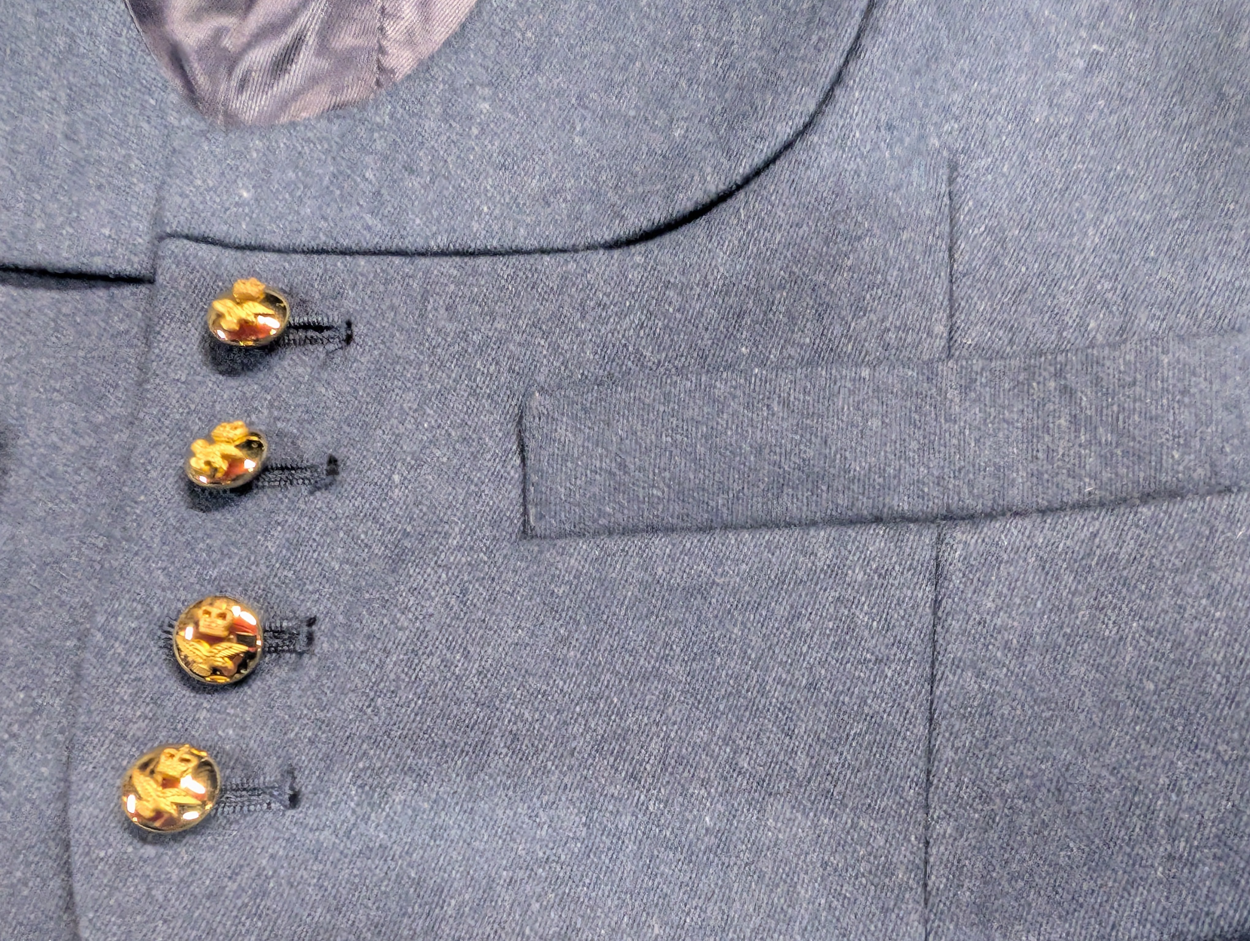 RAF Officers New No5 Mess Dress Uniform Vests 4 front Gilt 3 piece buttons