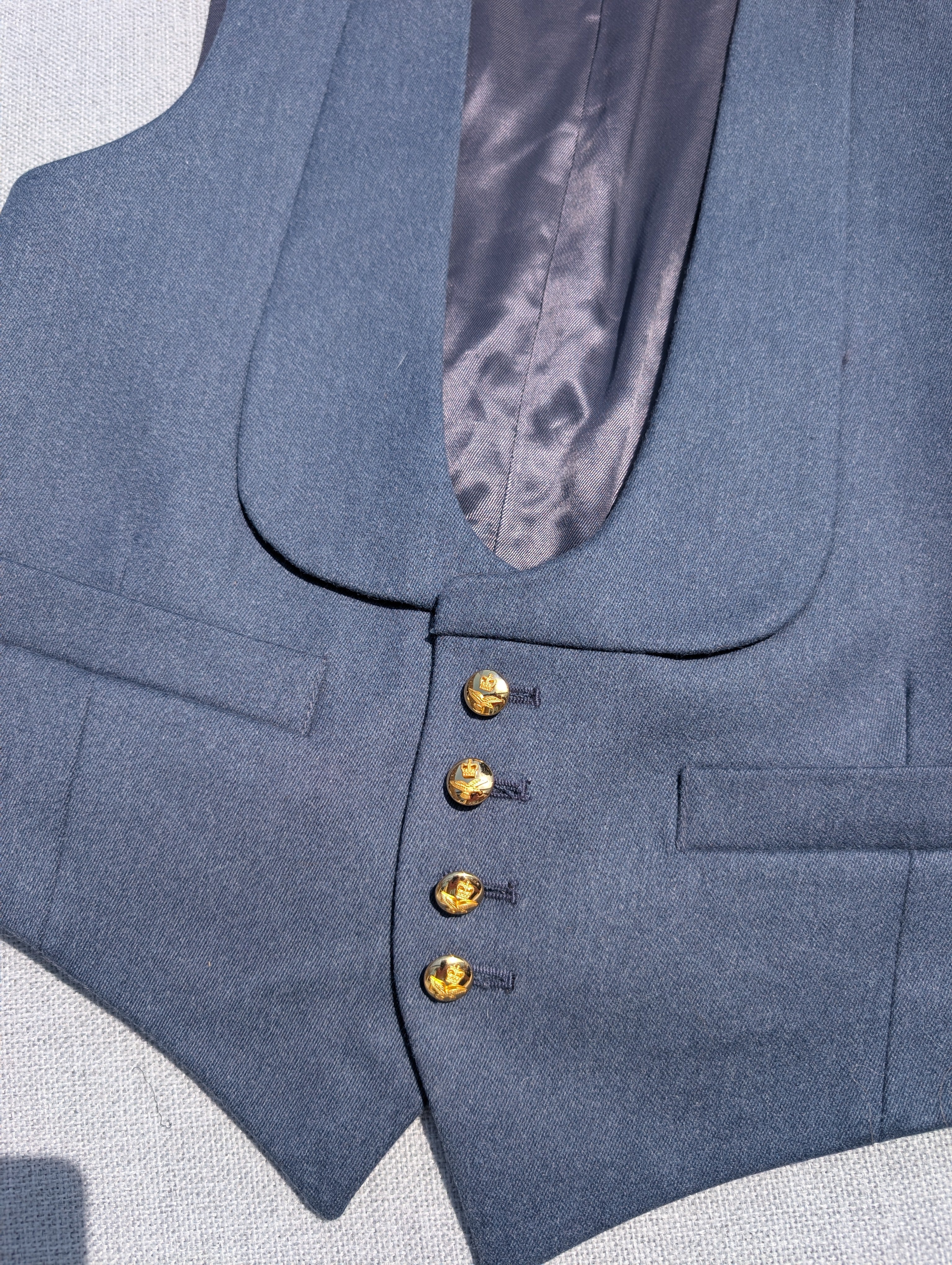RAF No5 SD Mess Dress Uniform Waistcoat Close up of buttons