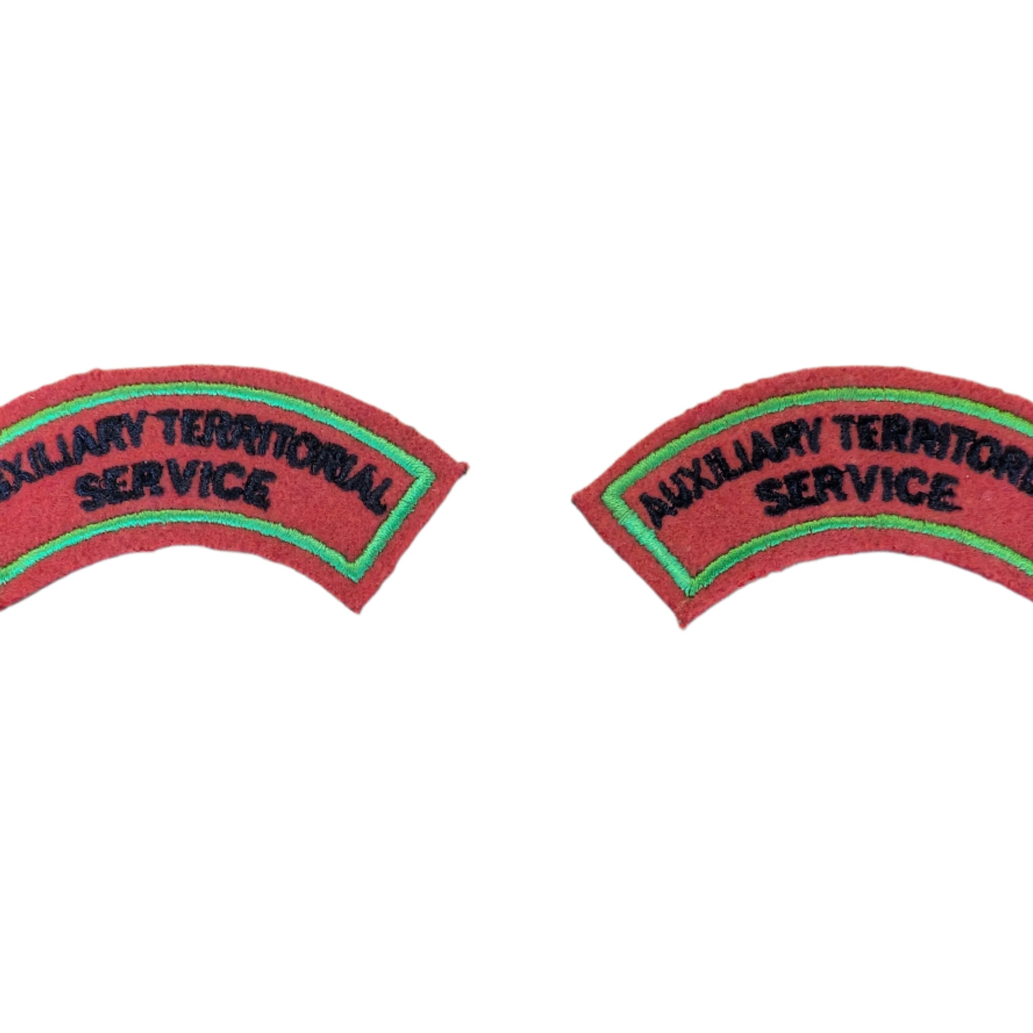 1 Pair of ATS (Auxiliary Territorial Service) Woman's Shoulder Titles