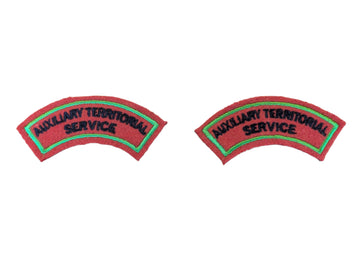 1 Pair of ATS (Auxiliary Territorial Service) Woman's Shoulder Titles