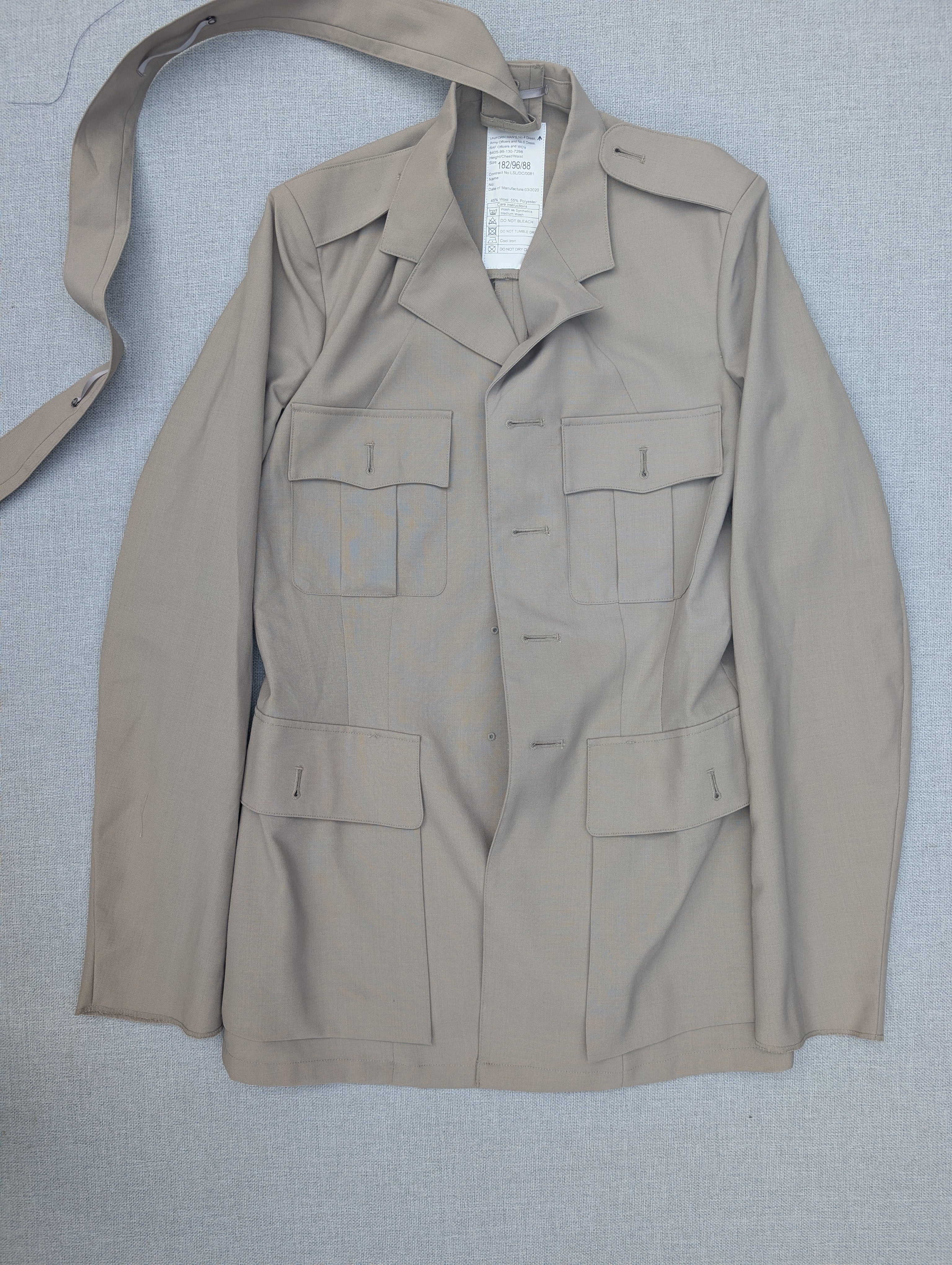 No4 Army & No6 RAF Officers Tropical Bush Uniform Safari Warm Weather Service Dress Jacket SD SDU