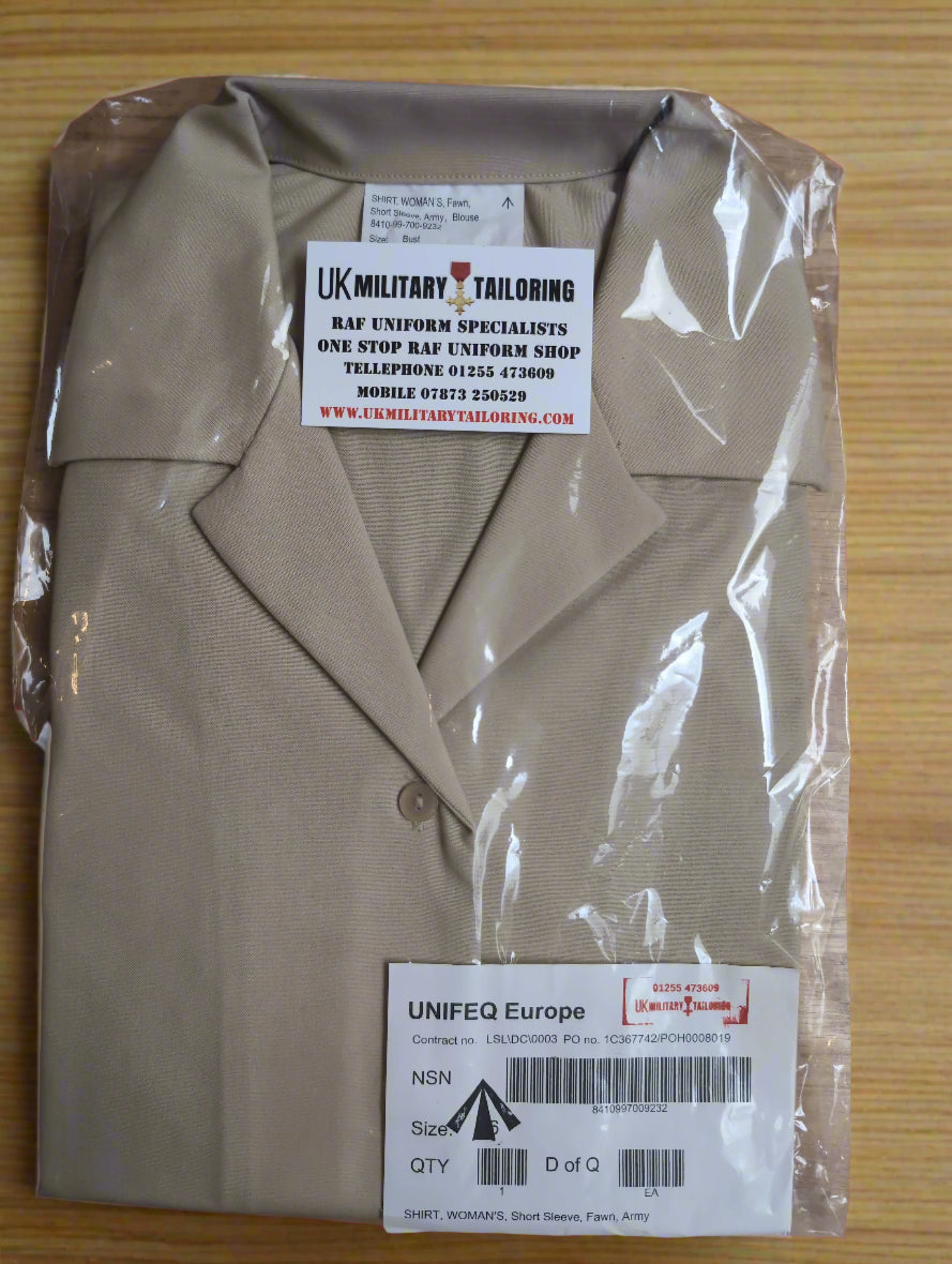 New British Army Ladies FAD All Ranks Short Sleeve Barrack Dress Blouse Shirt