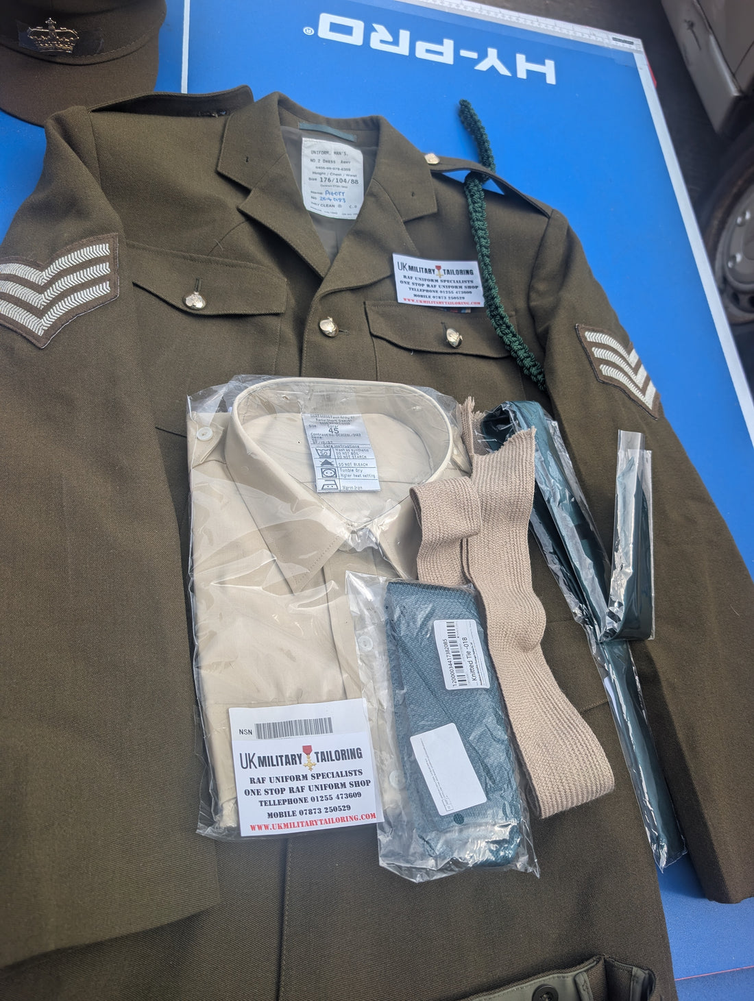 Green hero  no2 uniform trousers jacket sam browne belt trousers hat  cap shirt  tie lanyard heroe