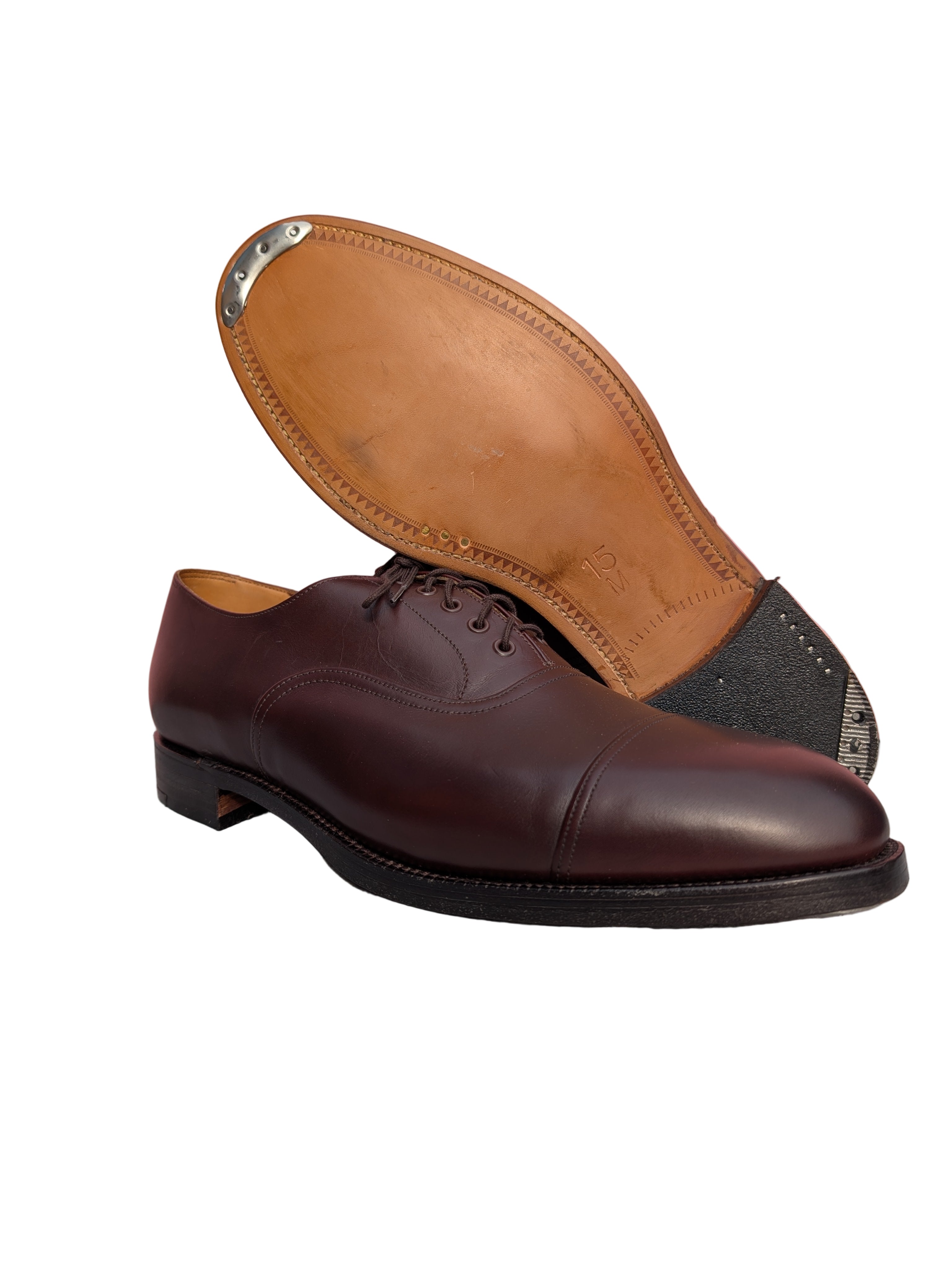 Size 15UK Officers Brown Leather Oxford Shoes. Made in England
