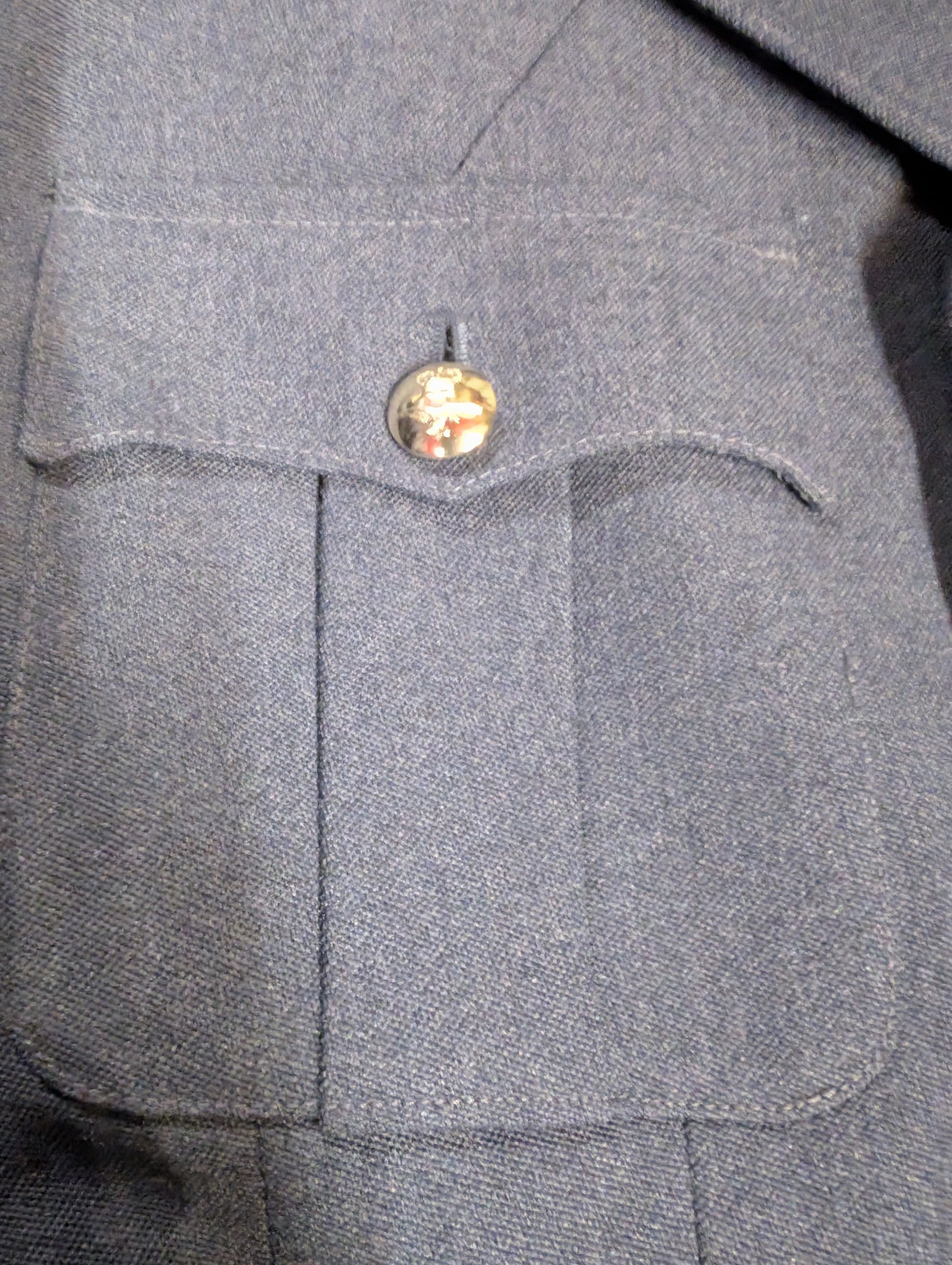 RAF No1 Uniform Jacket 1972 Pattern top pleated pocket with EIIR QC Button