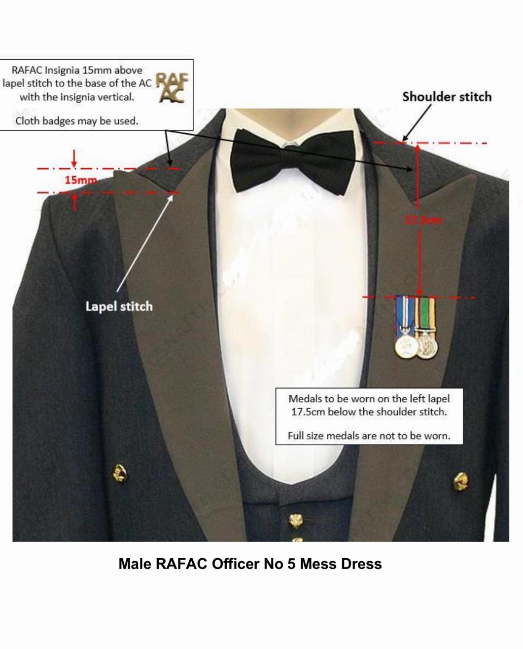 RAFAC Mess Dress Uniform Jacket Bullion Collar Badges Royal Air Force SD SDU No5 5A & No8 Service Dress Uniform