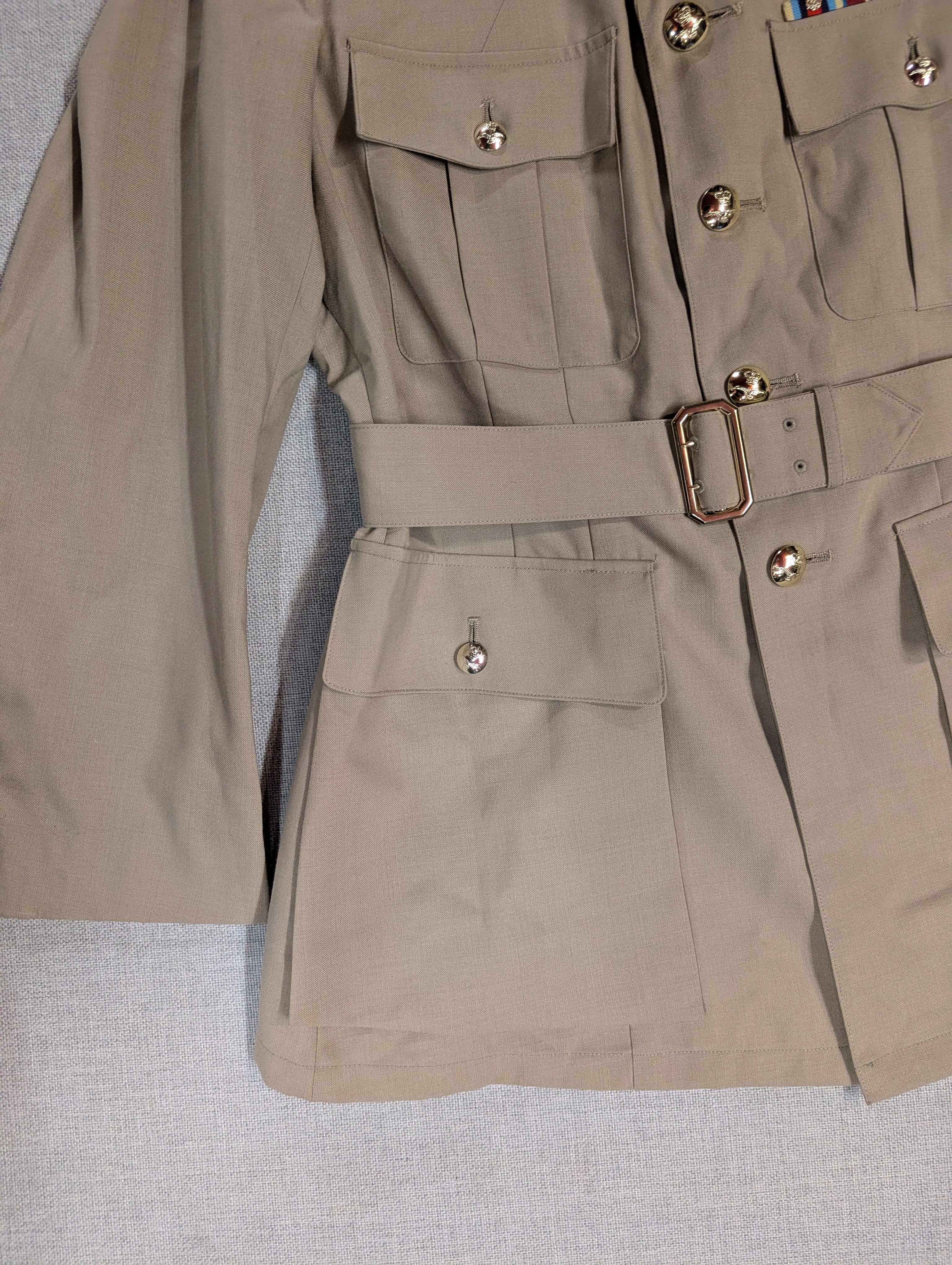 42" Chest No6 RAF Officers Tropical Bush Uniform Safari Warm Weather Service Dress Jacket SD SDU Stone Beige ( our ref O 161 )