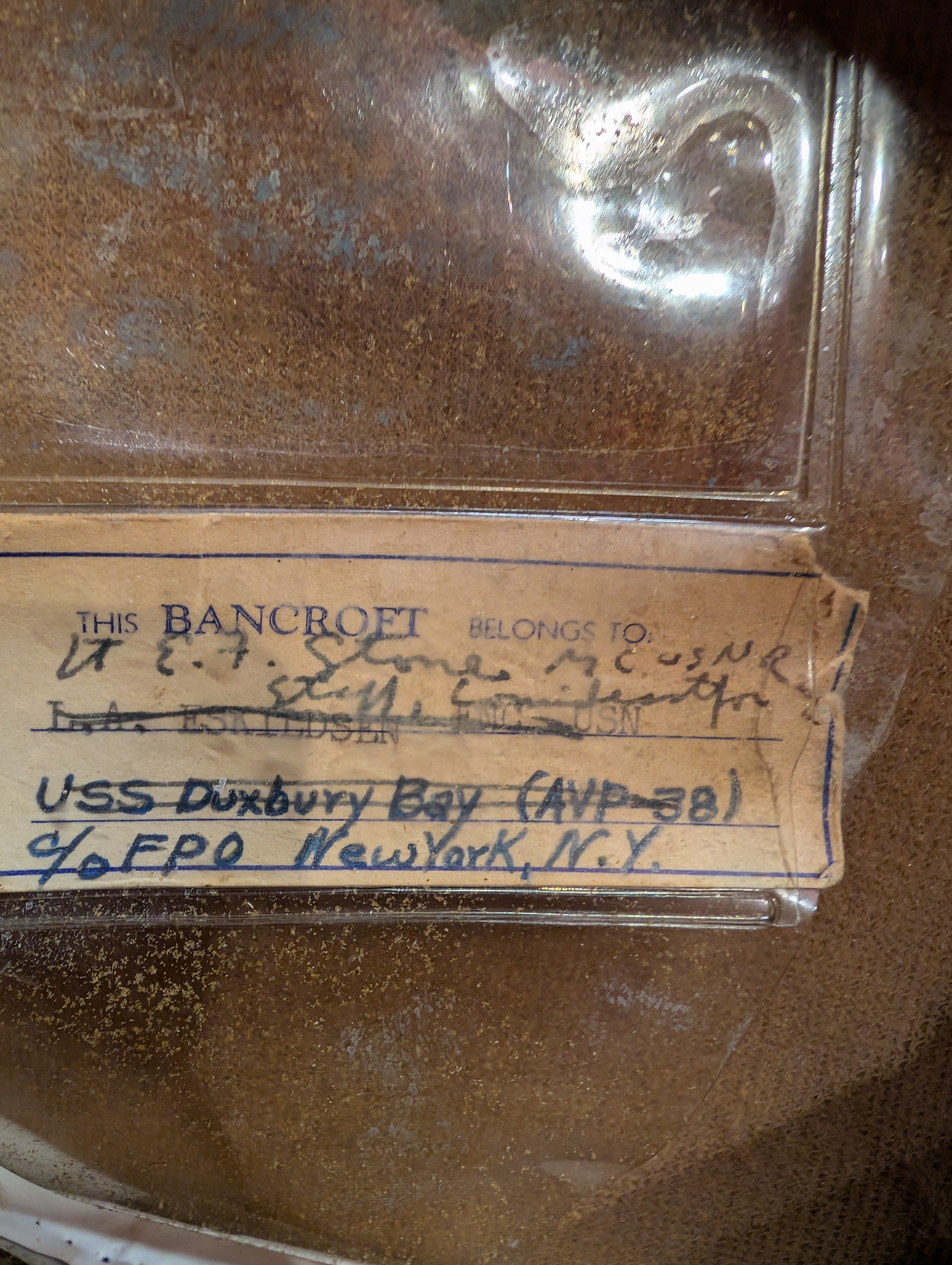 Genuine WW2 USS Duxbury Bay (AVP38) U.S.S Officers Peaked Cap ( Small Size )