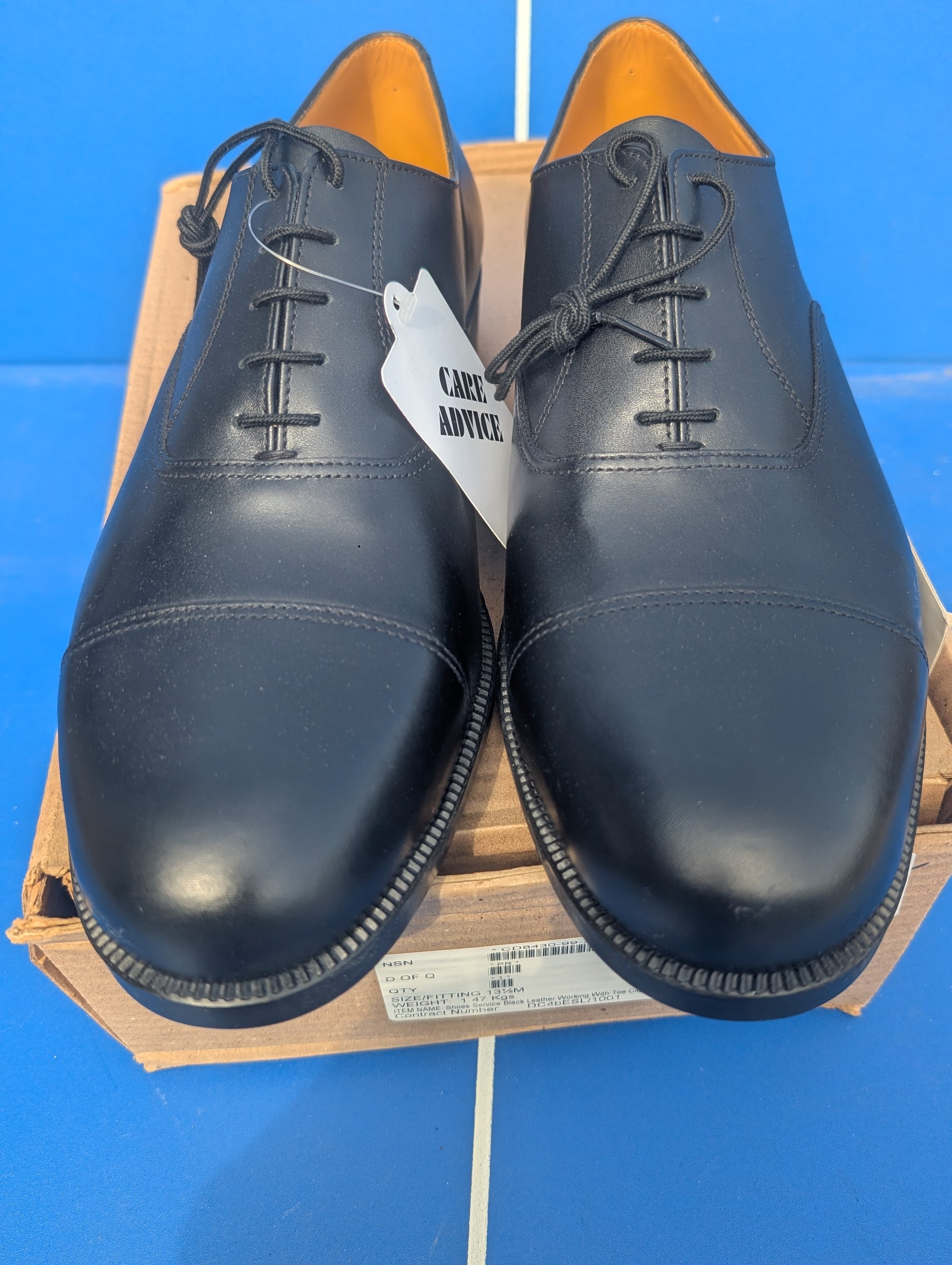 Men's oxford shoes black parade cadet  toe cap raf