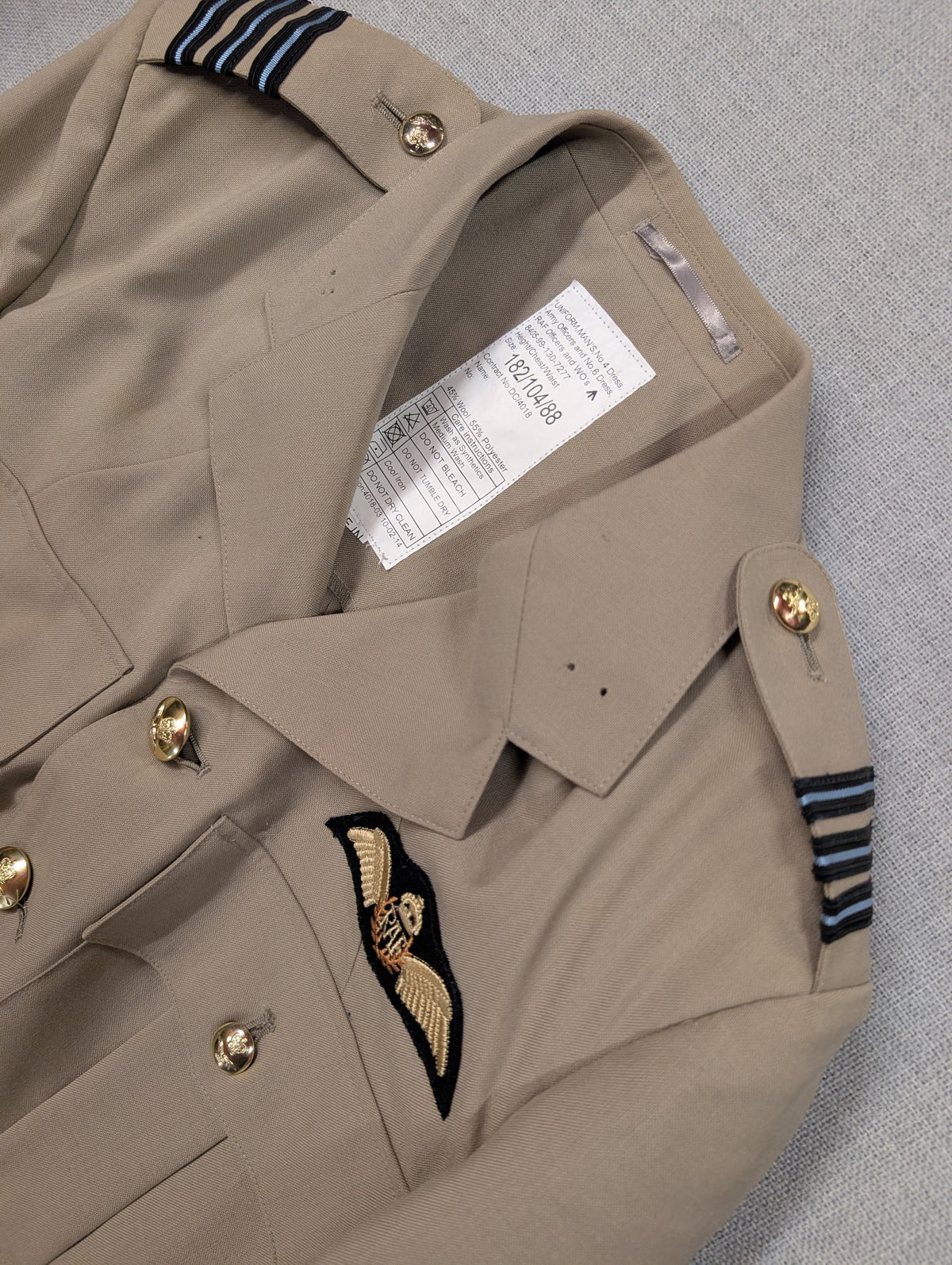 41" Reg No.6 RAF Officers' Tropical Bush Jacket  – Stone Beige