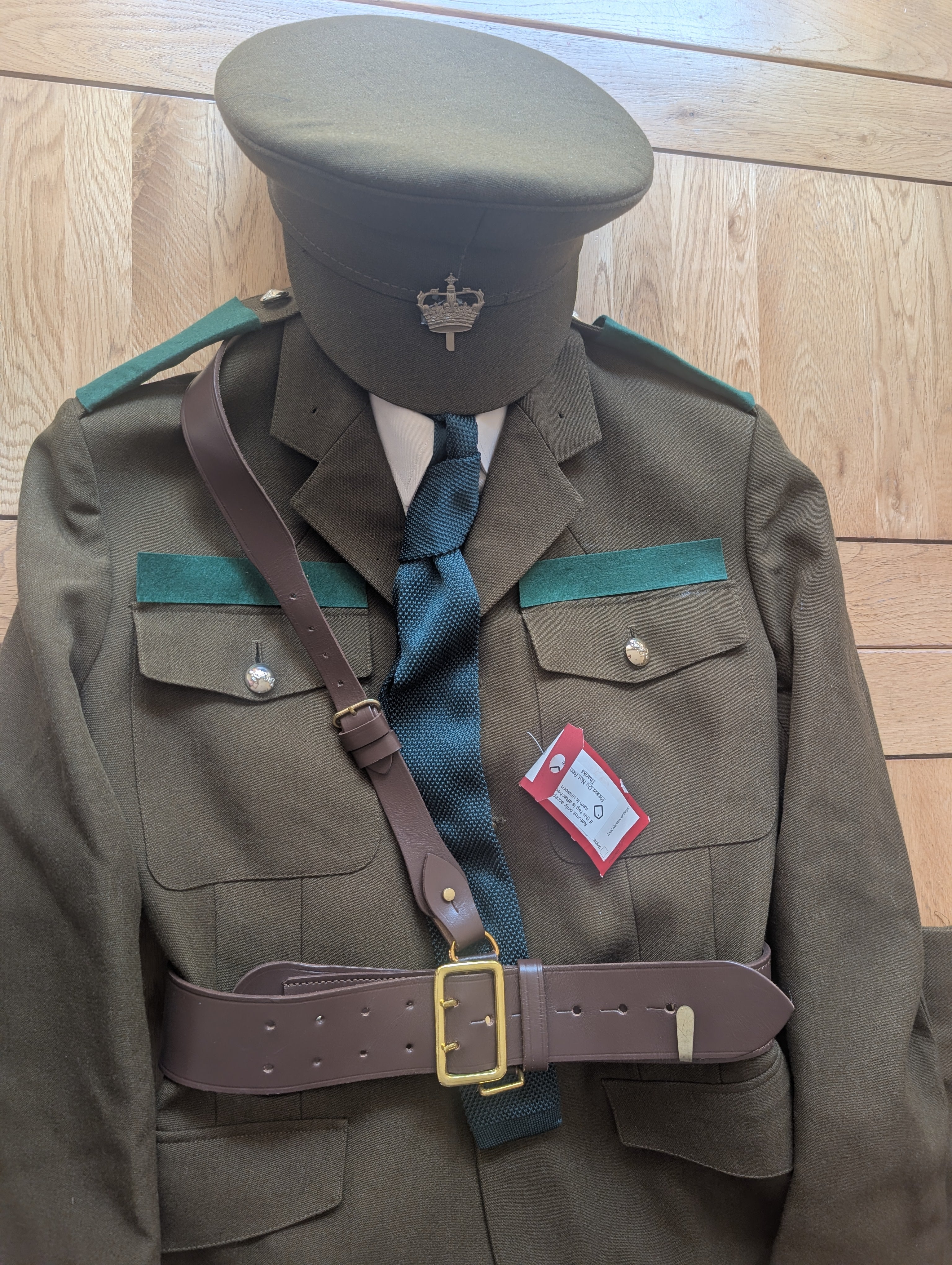 Green hero uniform trousers jacket SAM Browne belt trousers hat  cap shirt  tie lanyard heroes