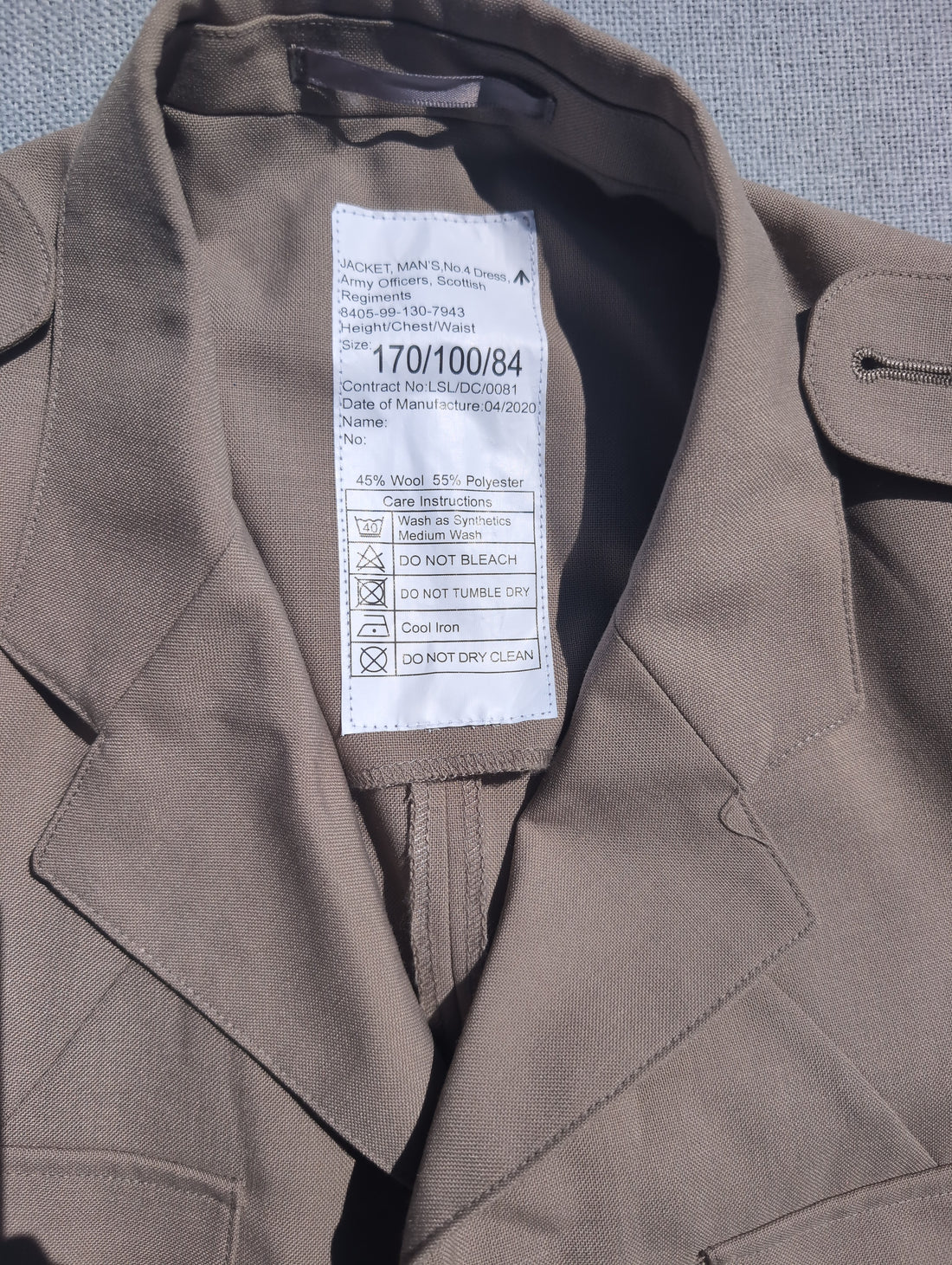 Officers Royal Regiment of Scotland Kilt Cut Pattern No4 Bush Uniform Tropical SD Jacket Size 170/100/84 9 our ref O997 )