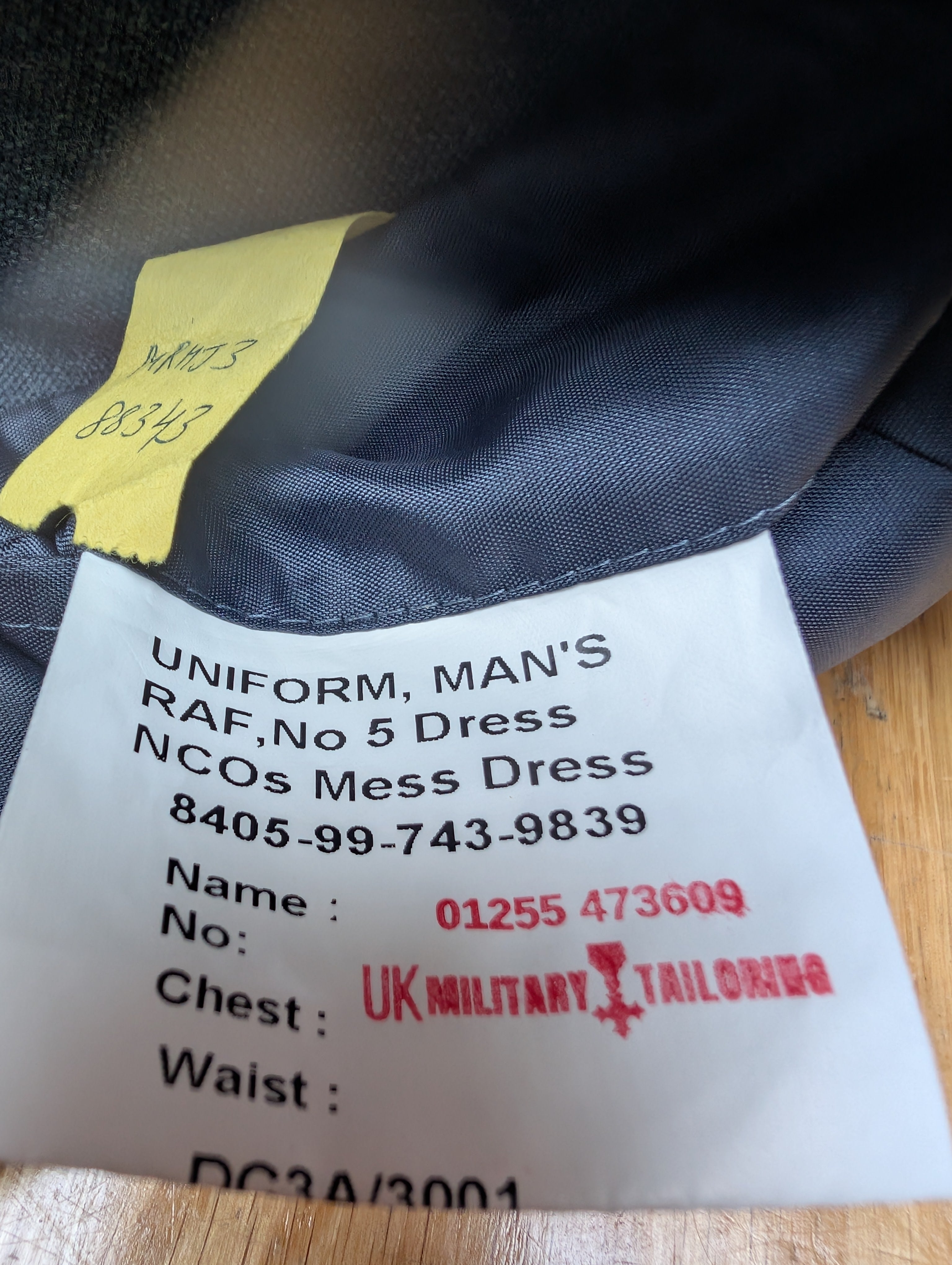 RAFAC No.5 Mess Dress Uniform Jacket Flight Sergeant Flt Sgt RAF ATC SD ( our re Y401 )