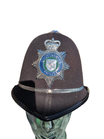 Rose Top Custodian Helmet with Lincolnshire Constabulary Police Plate Badge ( our ref G158)