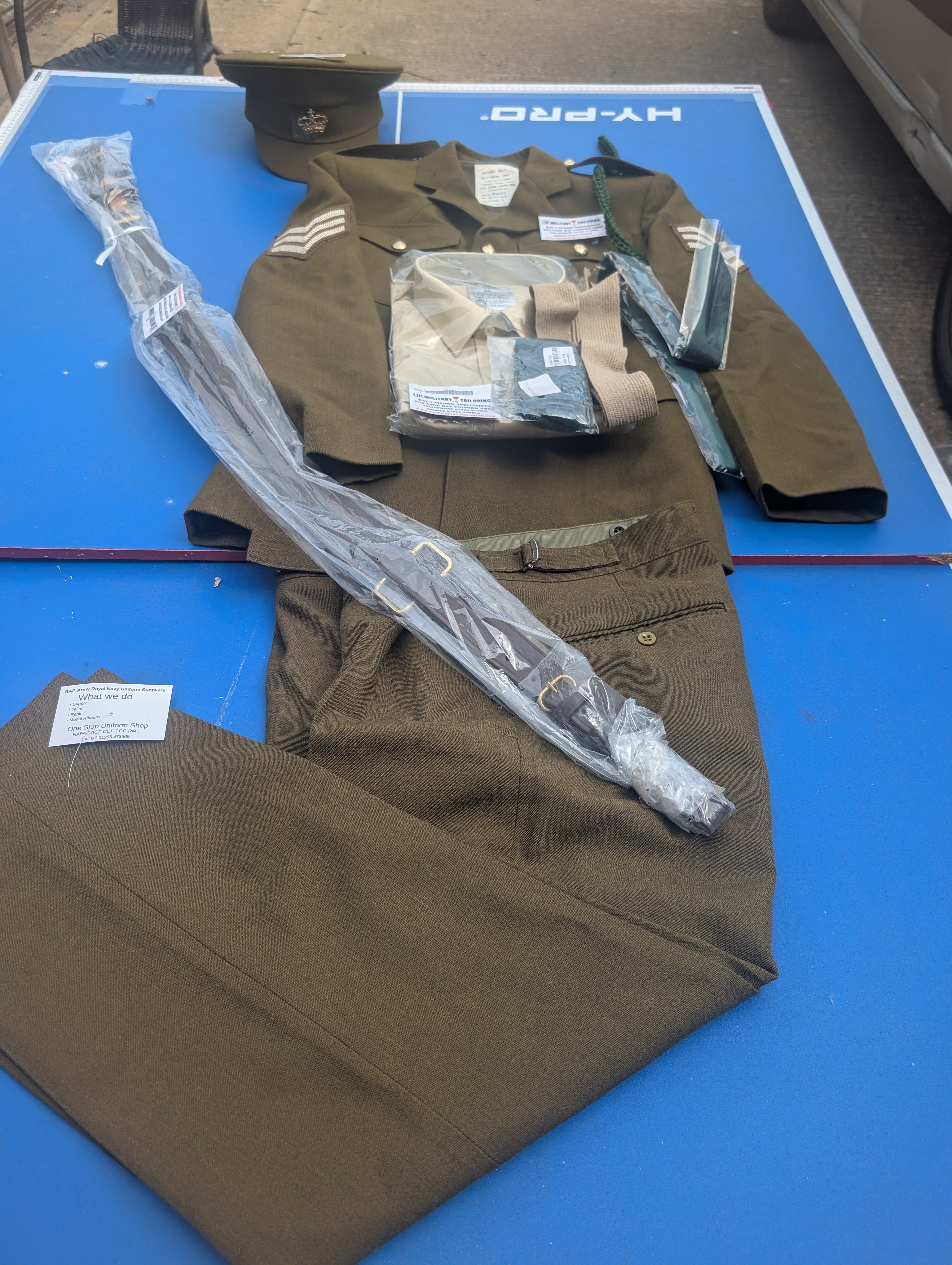 Green hero  no2 uniform trousers jacket sam browne belt trousers hat  cap shirt  tie lanyard