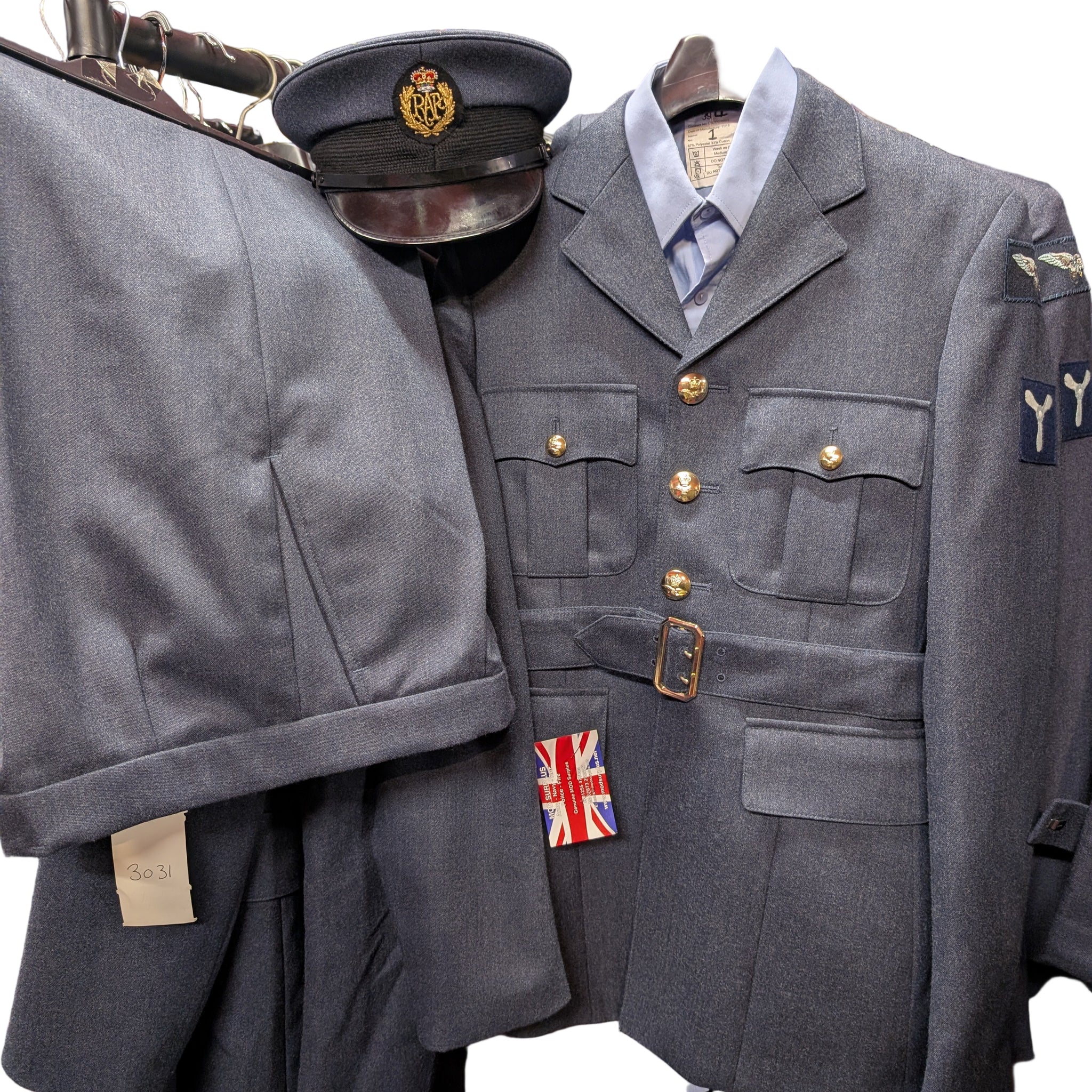 RAF No1 Service Dress Uniform Jacket Trousers Cap SAC 40"Chest 34" Waist 56cm cap