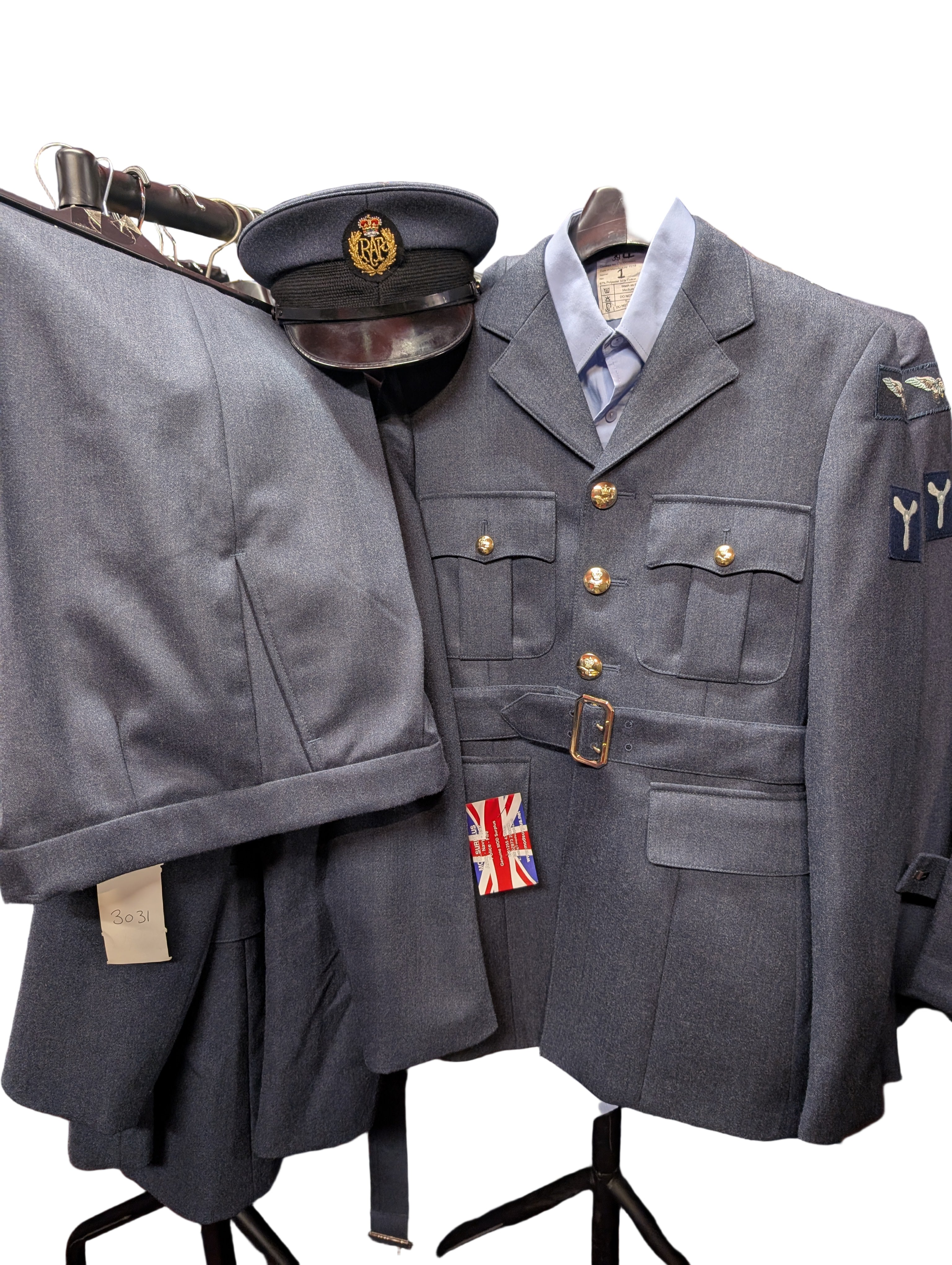 RAF No1 Service Dress Uniform Jacket Trousers Cap SAC 40"Chest 34" Waist 56cm cap