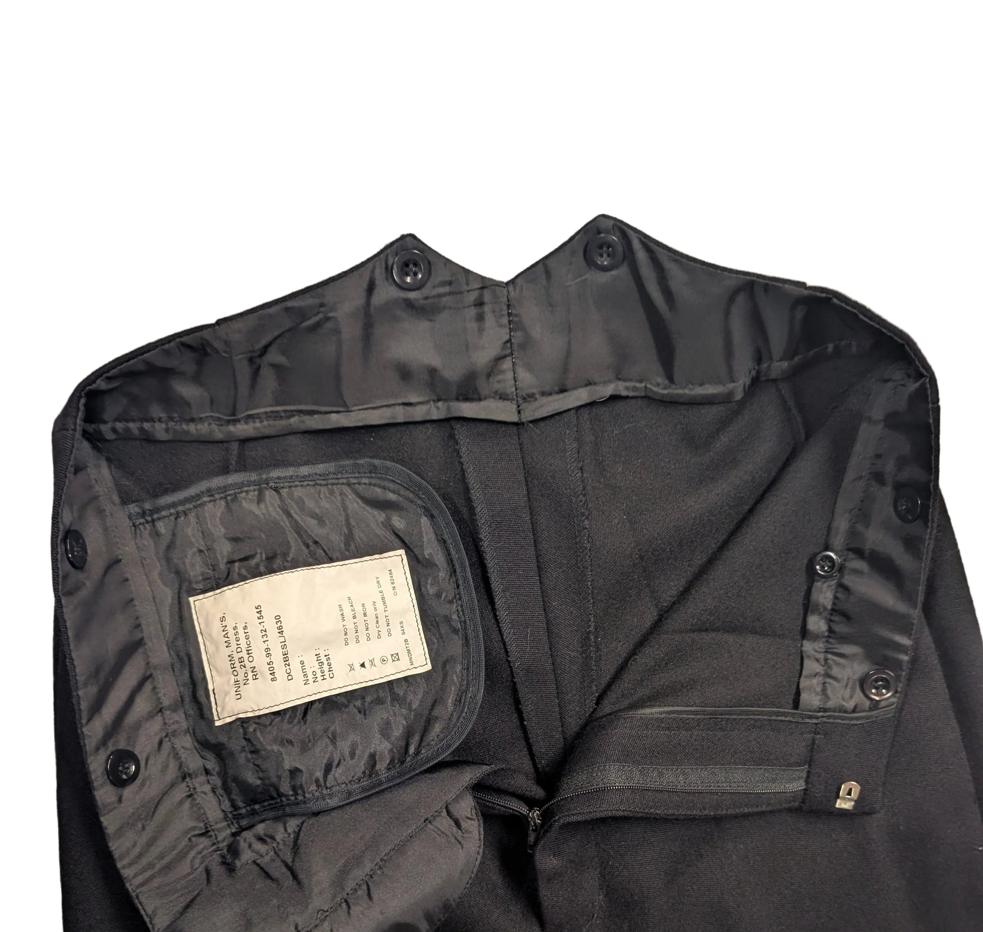 Royal Navy Officers No2b Mess Dress Uniform Trousers. photo of inside