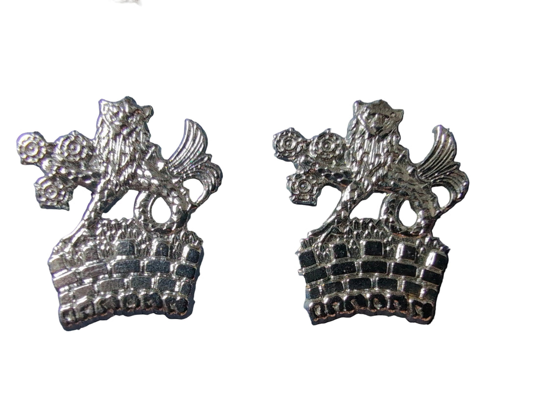 York & North East Yorkshire Constabulary Collar Badges | King's Crown | 1 Pair | Vintage | EIIR