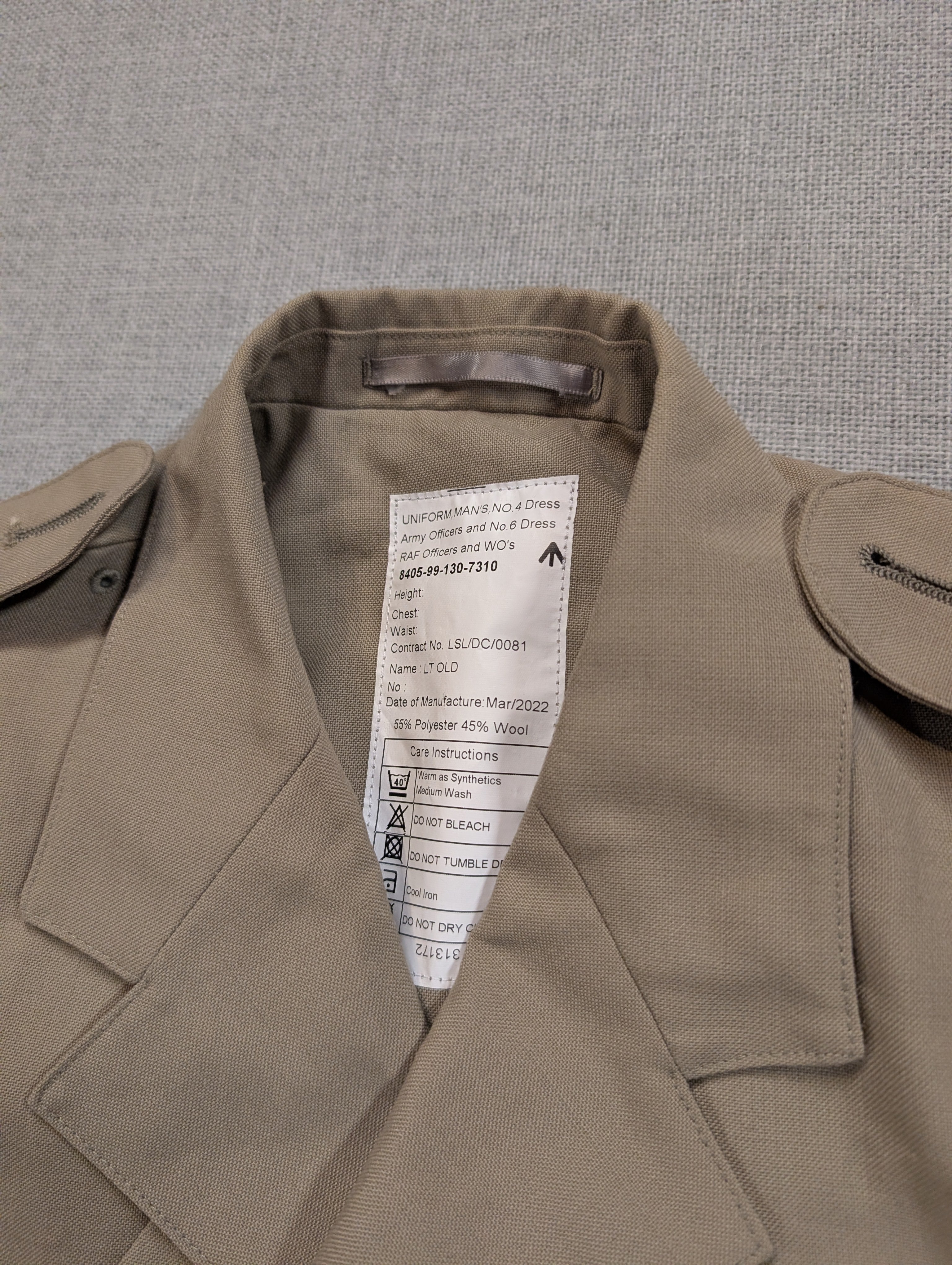 No.4 Army & No.6 RAF Officers' Tropical Bush Jacket – Stone Beige (Used Grade A)
